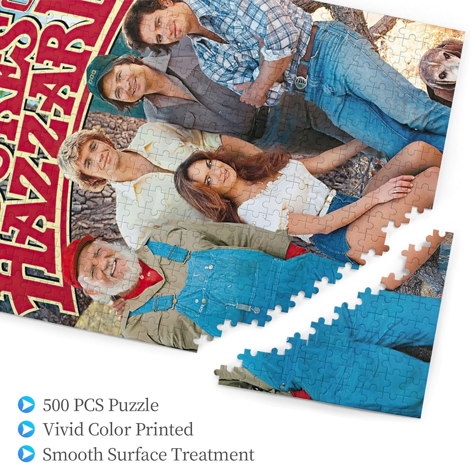 The Action Dukes Comedy of TV Hazzard – Rompecabezas casual divertido de 500 piezas para adultos, juegos, rompecabezas de madera de 500 piezas con
