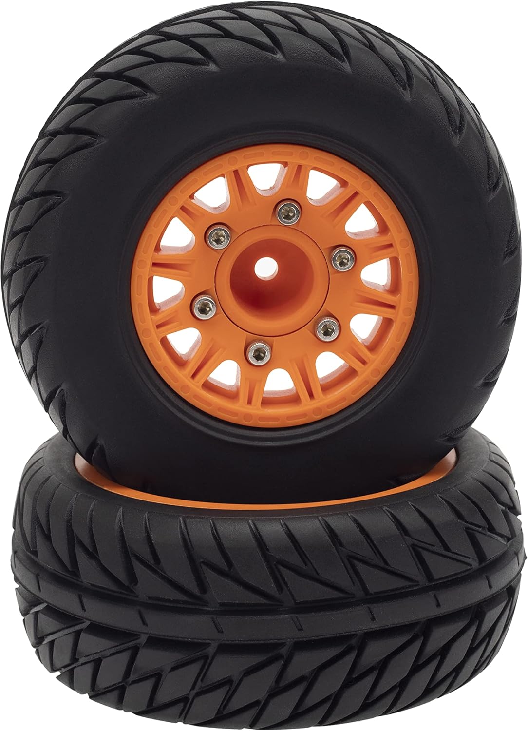DKKY 110 Short Course Truck Tires Buggy Neumáticos de goma 0.472 in 0.551 in 0.669 in Acoplador para Slash Arrma Redcat (naranja)