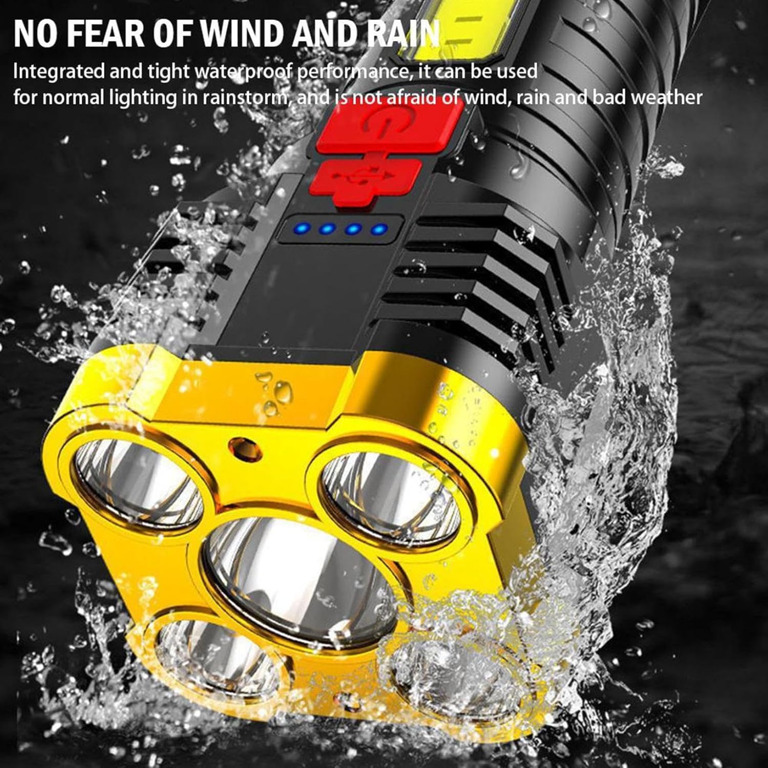ZZKHGo Five Explosion LED Flashlight – 5000 Lumens Super Bright Flashlights, Zoomable Powerful Flashlights High Lumens Rechargeable Handheld Small