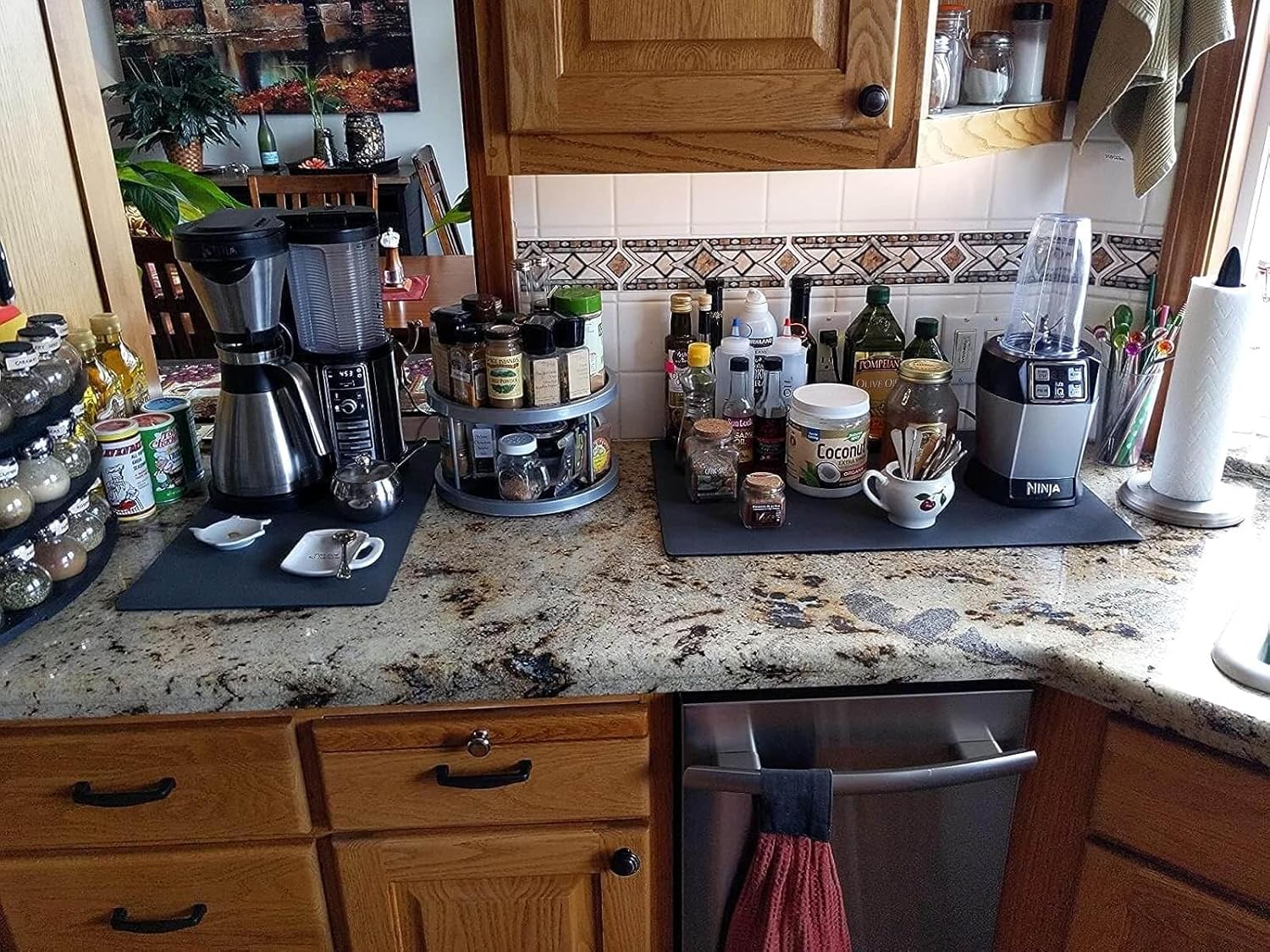 Tapete de café para secar platos, superabsorbente, de secado rápido, para ocultar manchas, antideslizante, para cafetera, encimera de cocina,
