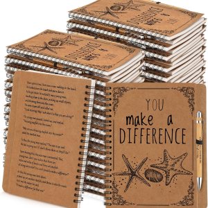 Regalos de agradecimiento, cuaderno en espiral, regalos de graduación You Make a Difference, diario inspirador de estrellas de mar con bolígrafo de Regalos de agradecimiento, cuaderno en espiral, regalos de graduación You Make a Difference, diario inspirador de estrellas de mar con bolígrafo de