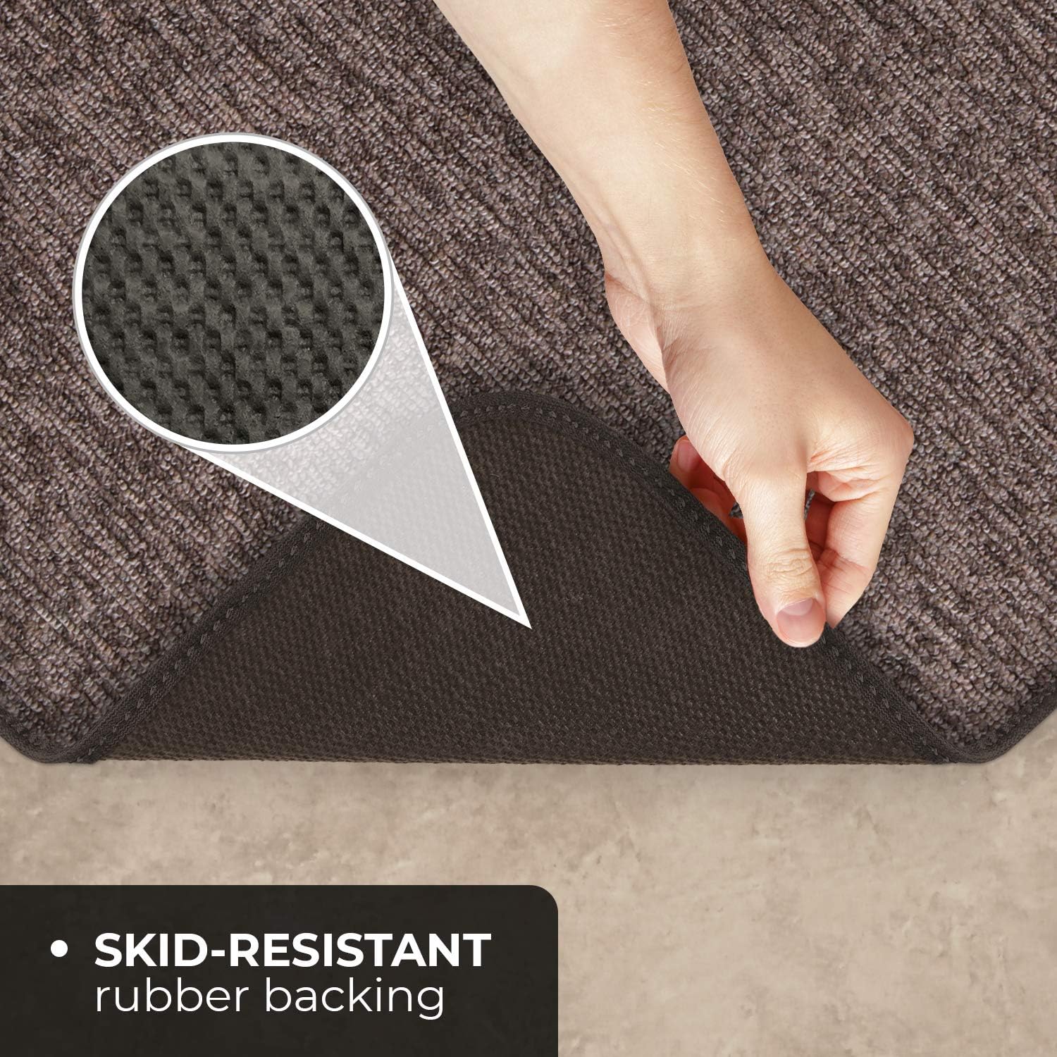 House, Home and More Alfombra antideslizante para interiores, color gris guijarro, 3 pies x 5 pies