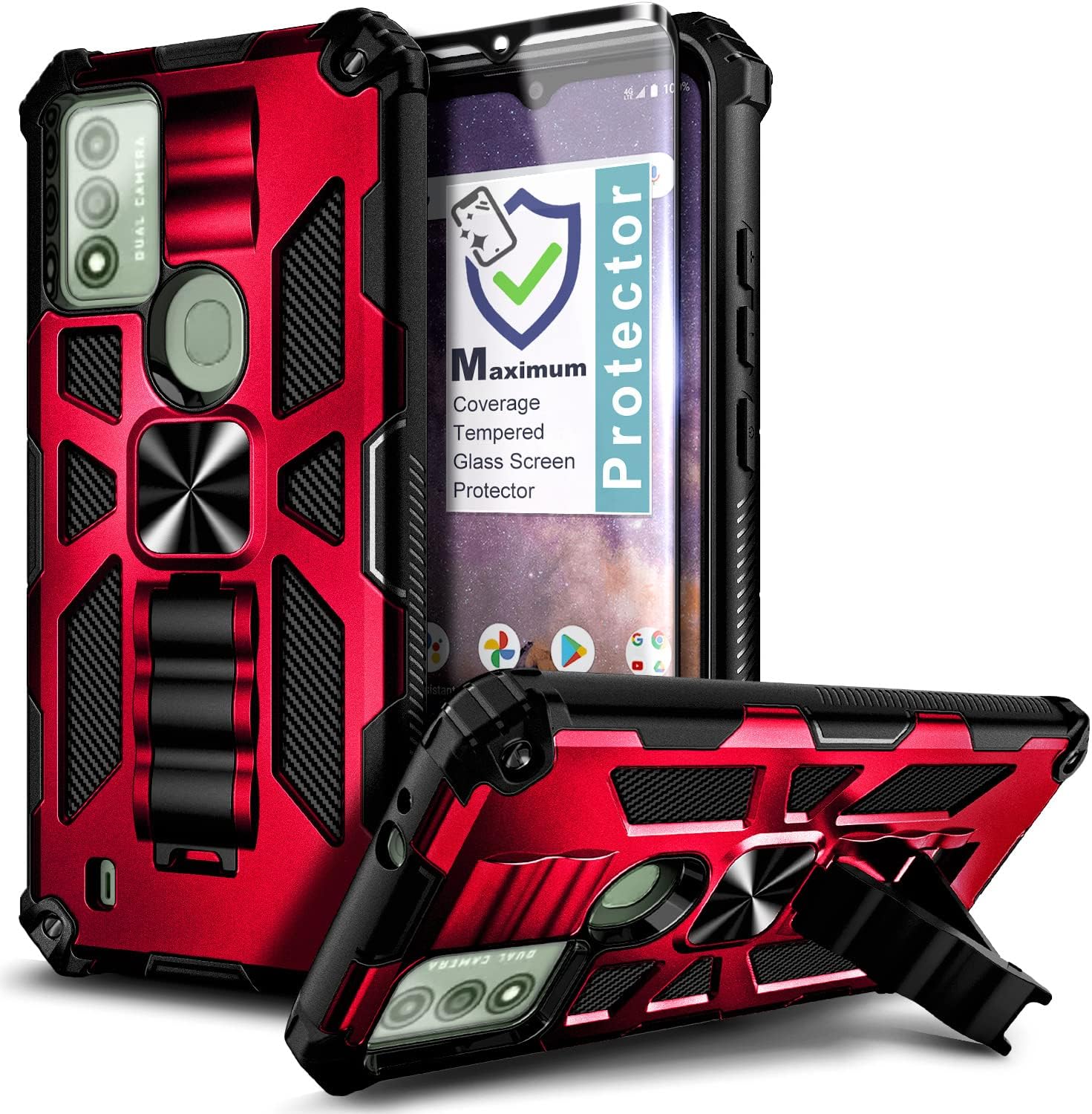 NZND Funda compatible con WIKO Voix U616AT con protector de pantalla de vidrio templado, protección de cuerpo completo grado militar funda de