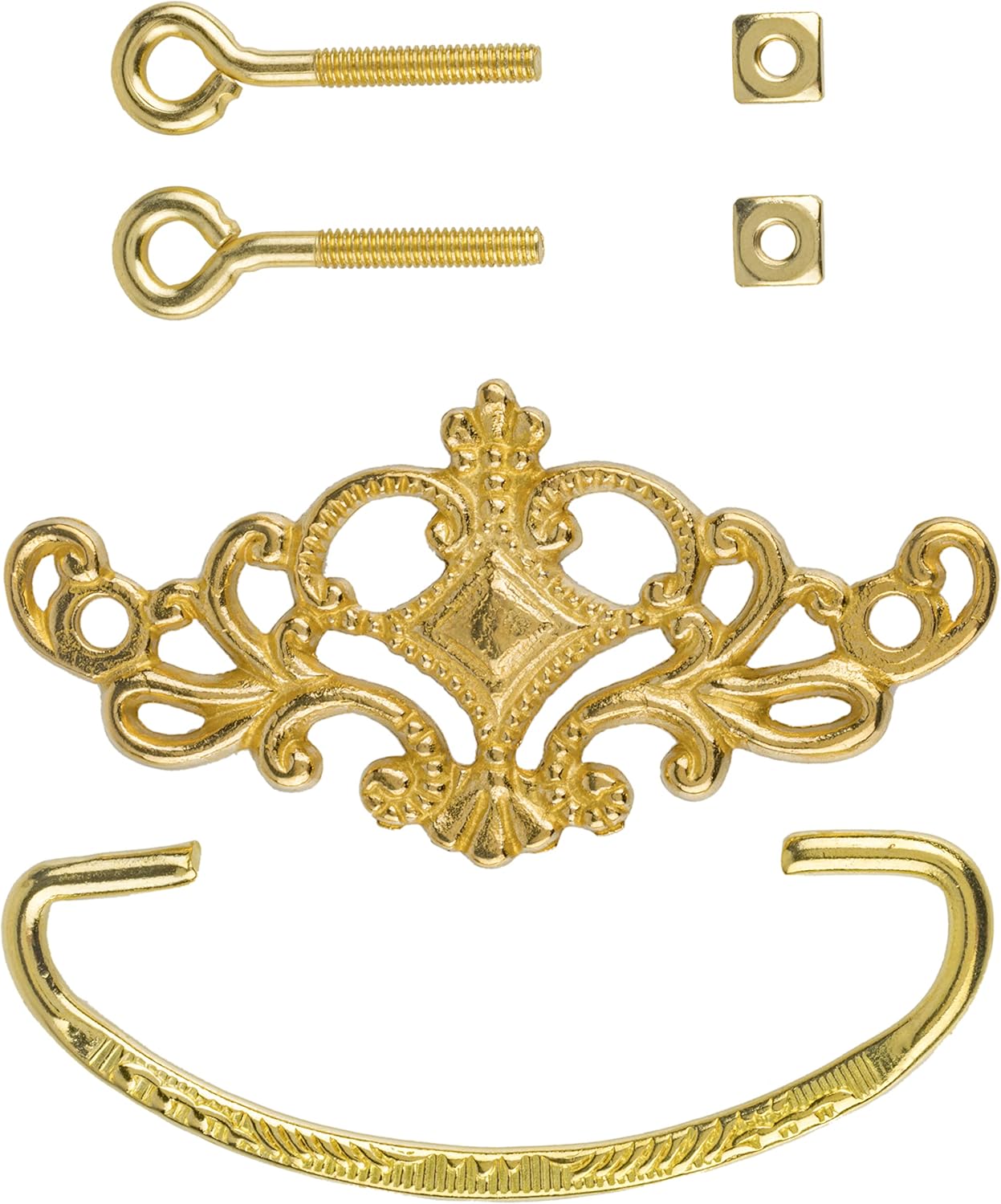 Tirador de fianza de latón fundido con diseño de corona victoriana  Centros 3 ” Mango para puerta de gabinete antigua, cajón de aparador, escritorio