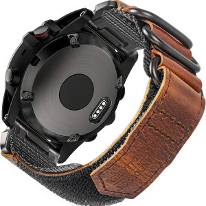 Compatible With Garmin Watch Band, Leather Watch Band Sports Strap For FnixInstinctTactixVivoactiveApproachMARQQuatixD2ForerunnerEnduro,202226MM Compatible With Garmin Watch Band, Leather Watch Band Sports Strap For FnixInstinctTactixVivoactiveApproachMARQQuatixD2ForerunnerEnduro,202226MM