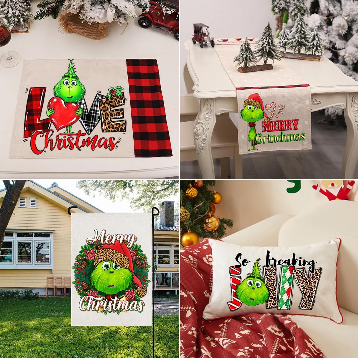 Parches de transferencia para planchar de Navidad  4 calcomanías de invierno para planchar en Navidad, diseño navideño, lindas calcomanías de vinilo