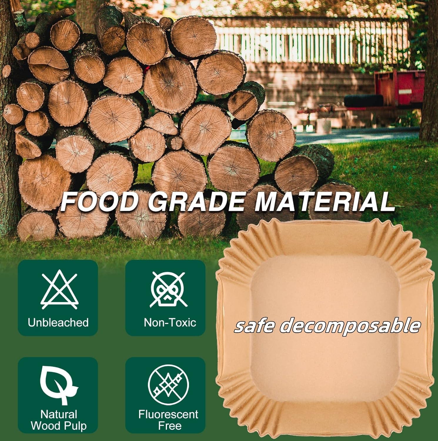 Forros de papel desechables para freidora de aire, papel pergamino antiadherente, accesorios para freidora de aire, a prueba de aceite, a prueba de
