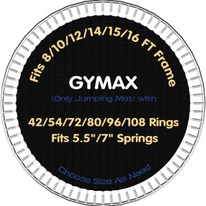 GYMAX Tapete para cama elástica, 8 pies10 pies12 pies14 pies15 pies16 pies, tapete de repuesto con anillos en V de 4254728096108 y 8 filas de GYMAX Tapete para cama elástica, 8 pies10 pies12 pies14 pies15 pies16 pies, tapete de repuesto con anillos en V de 4254728096108 y 8 filas de