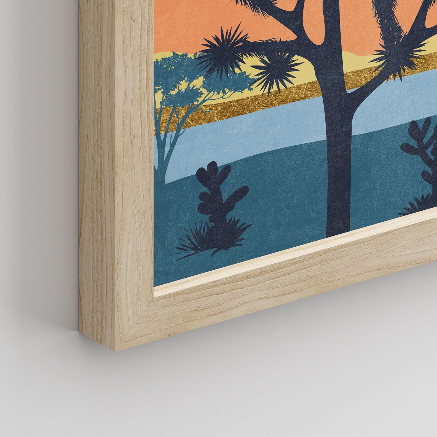 SIGNWIN Póster enmarcado, arte de árbol de Joshua, impresión en lienzo de paisaje del desierto del suroeste, arte de pared bohemio enmarcado,