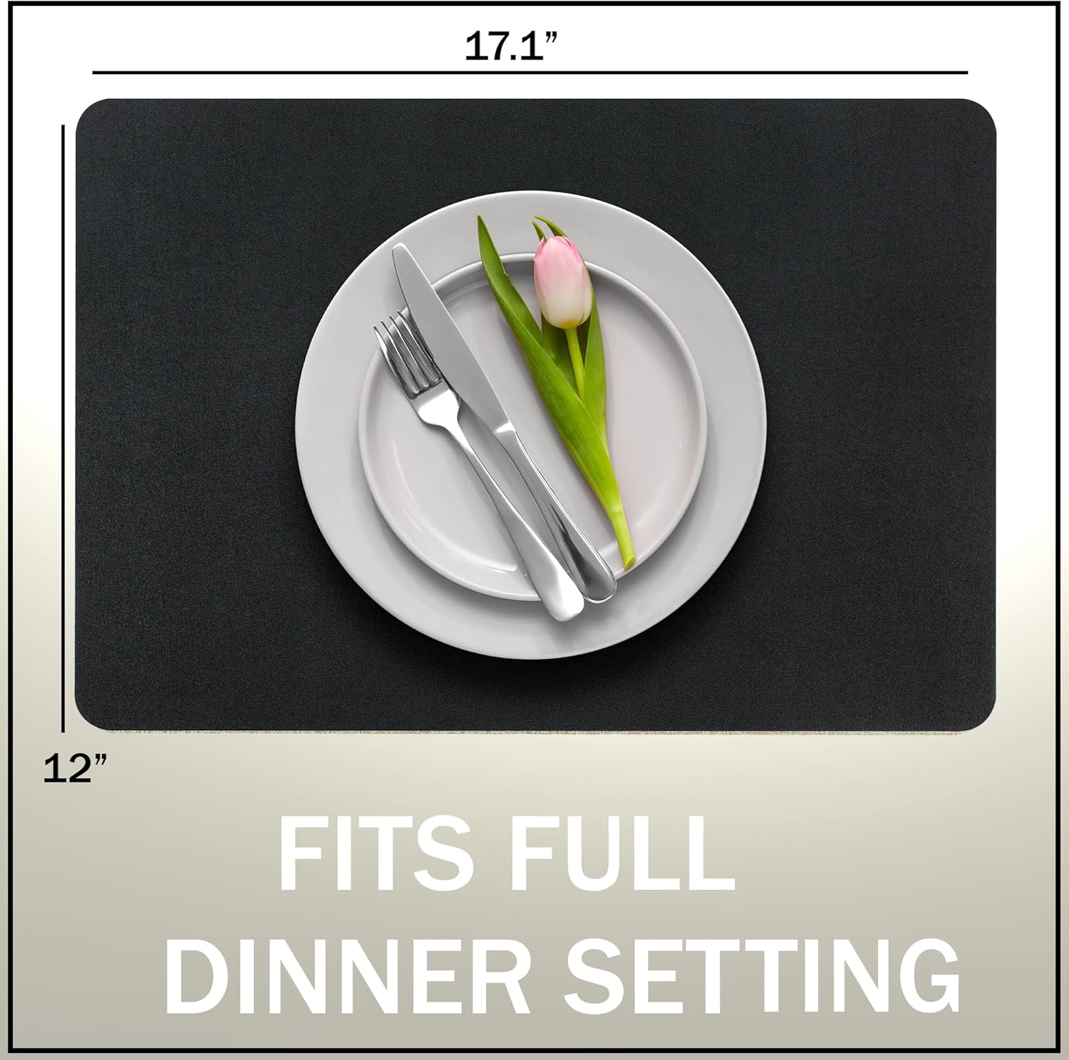 More Décor – Manteles individuales de piel sintética para comedor y mesa de cocina, resistentes a las manchas y al calor, antideslizantes, lavables