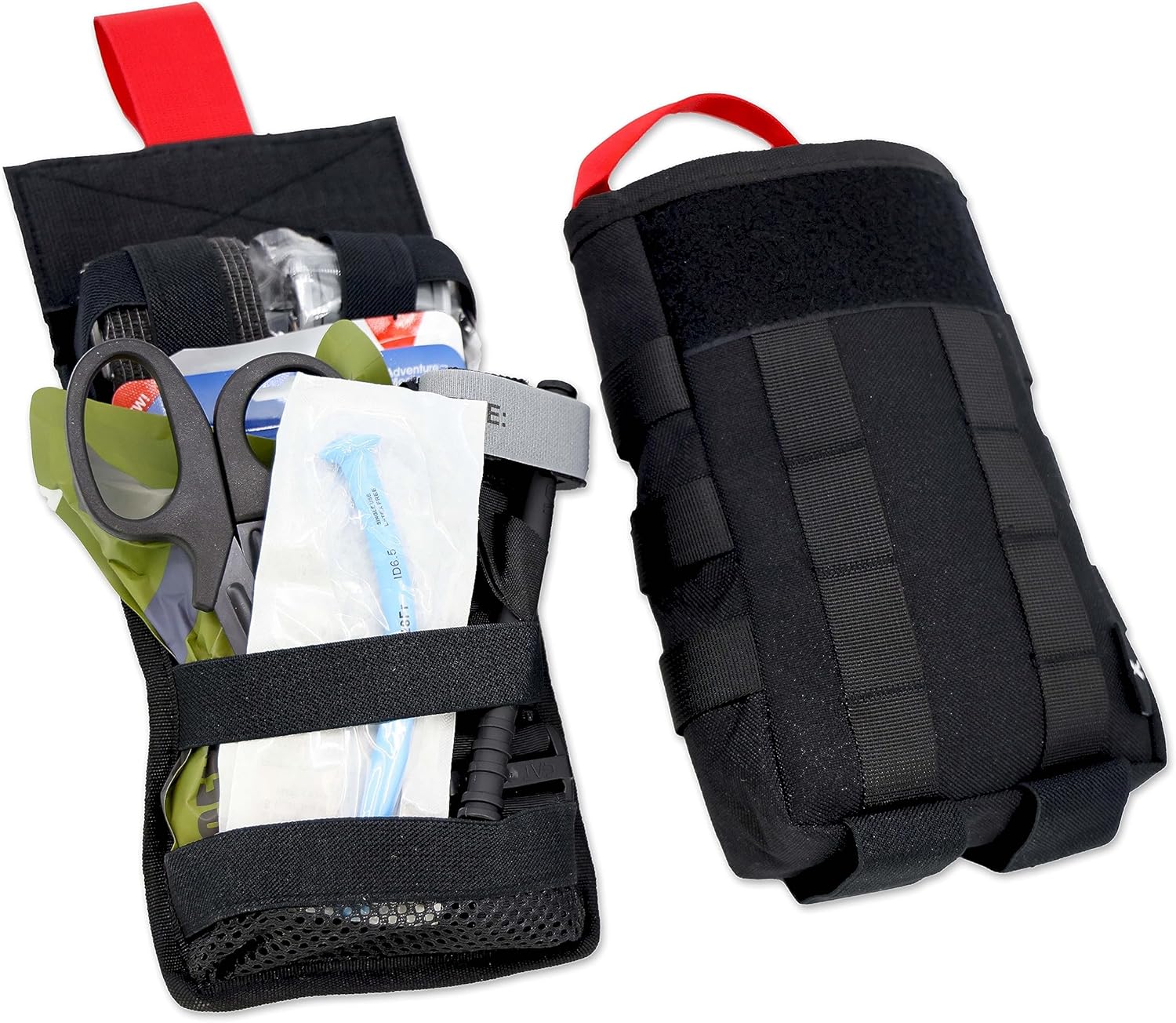Lightning X – Kit de primeros auxilios táctico IFAK MOLLE con tecnología de lengüeta roja LXPB70-SKK, color negro