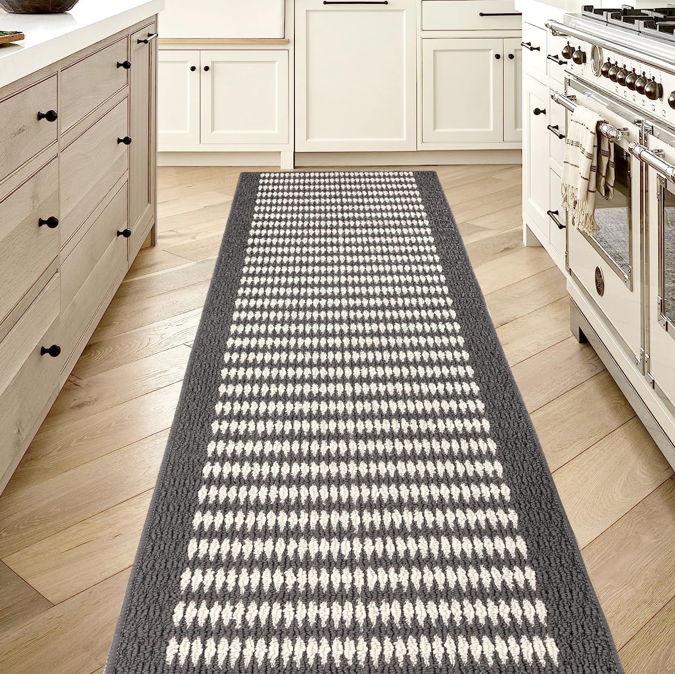 Timo Alfombra de pasillo, 2 x 8 pies de largo, para interiores, lavables, para pasillos, antideslizante, absorbente de agua, alfombra de entrada,