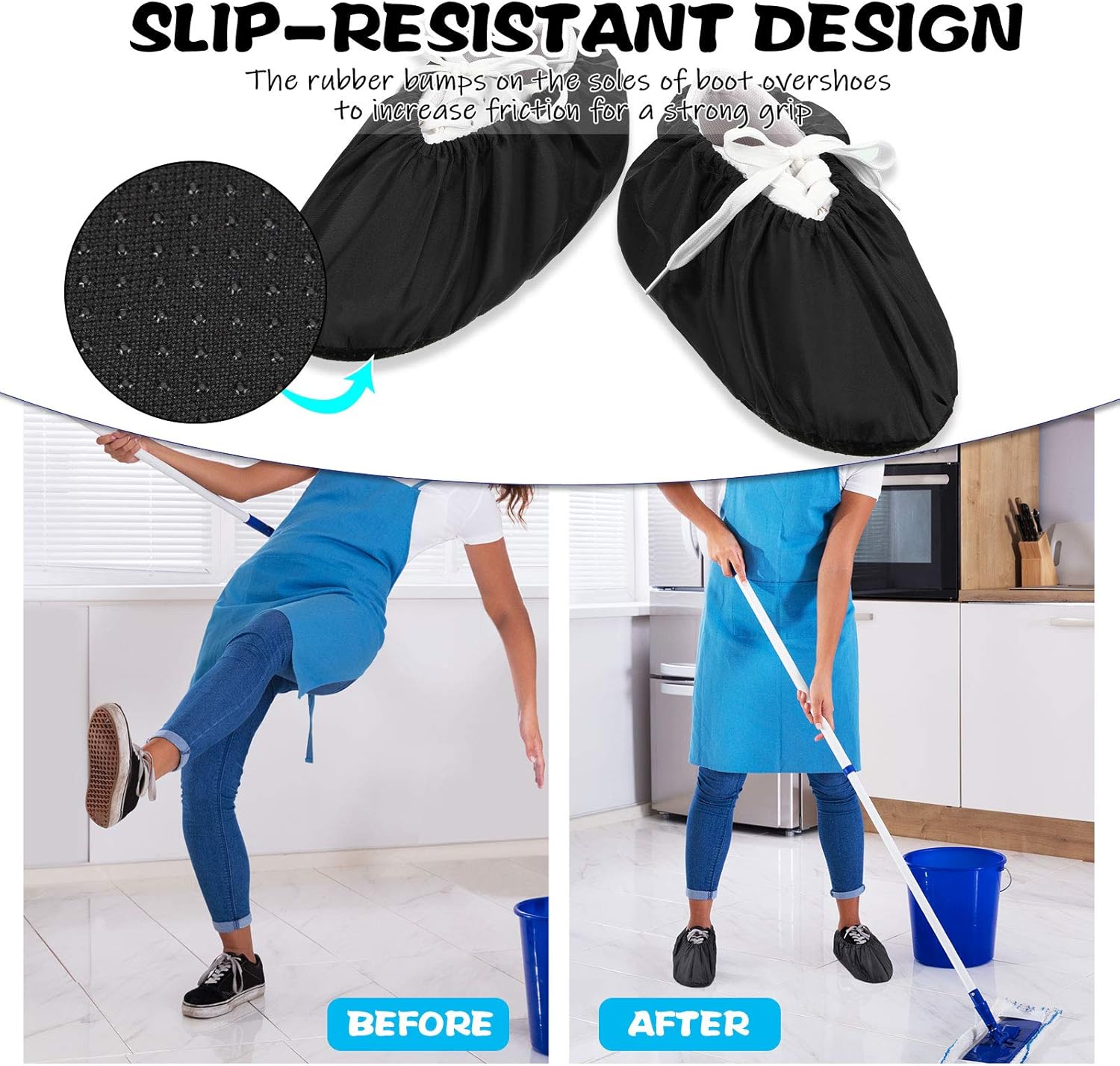 12 pares de fundas reutilizables para zapatos, antideslizantes, impermeables, elásticas, cómodas, a prueba de polvo, lavables a máquina, para el