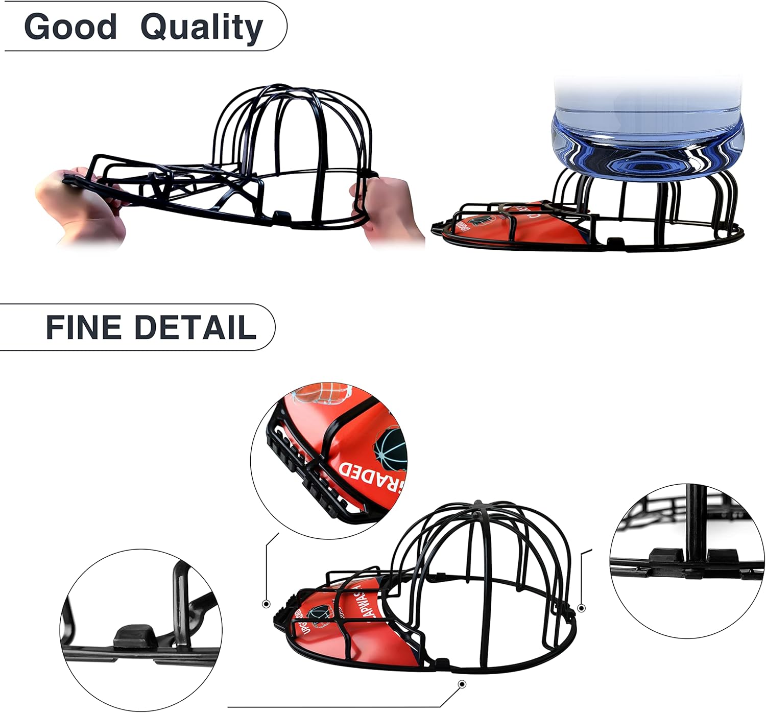 Protectores de sombreros para lavadora, lavadora de sombreros para lavadora, mantiene los sombreros con un aspecto fresco y nuevo con arandelas de