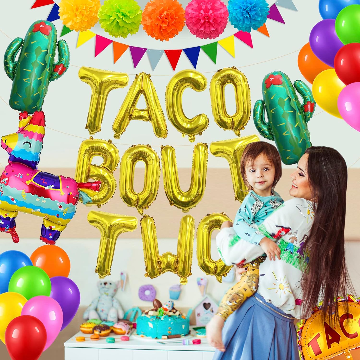 Taco Bout – Cartel de dos globos para decoración de fiesta de cumpleaños de dos cumpleaños, fiesta de taco, fiesta mexicana, dos cumpleaños,