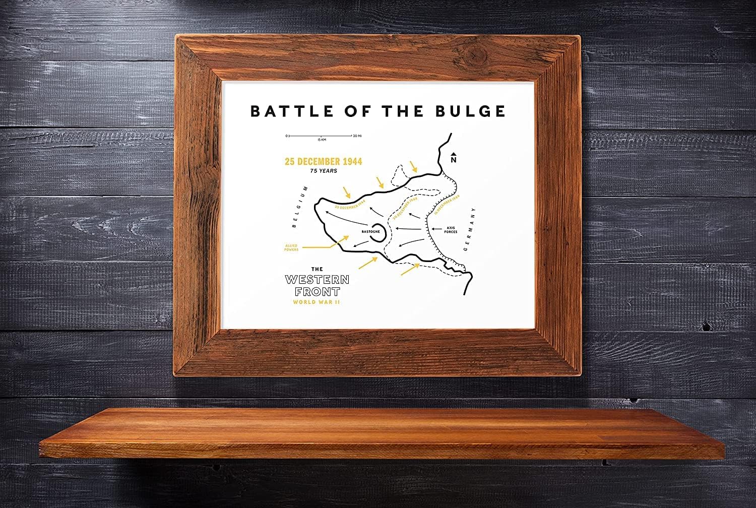 Arte de pared patriótico, póster de mapa de batalla de las protuberancias, arte de pared de mapa de la Segunda Guerra Mundial, recuerdos de la