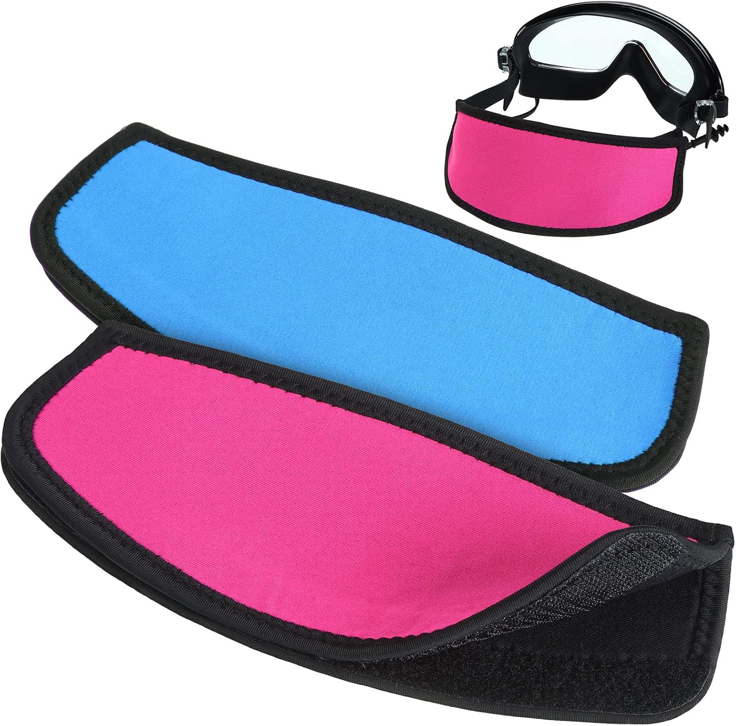 Skylety 2 piezas de correa para máscara de buceo y natación con cierre de gancho y bucle, protector de cabello para máscaras de buceo y esnórquel