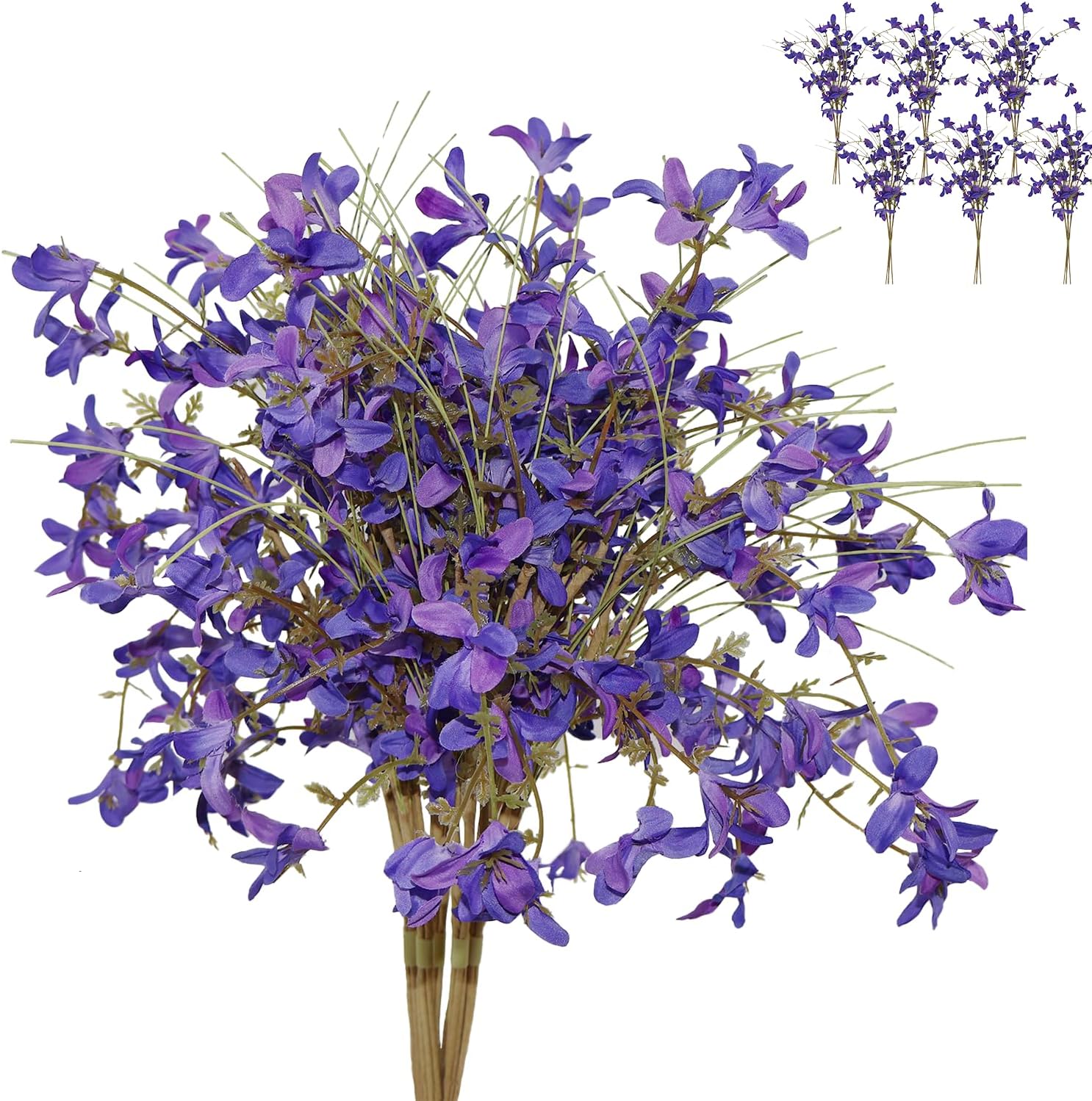 24 flores silvestres rústicas de primavera y verano de 16 pulgadas con tallos para manualidades o jarrón, centros de mesa de boda, ramos de