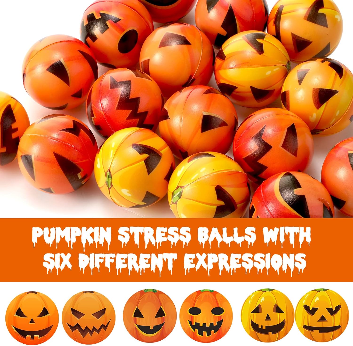 Bolas de calabaza de Halloween para aliviar el estrés, bolas suaves de poliuretano para apretar, recuerdos de fiesta para adolescentes, regalos de