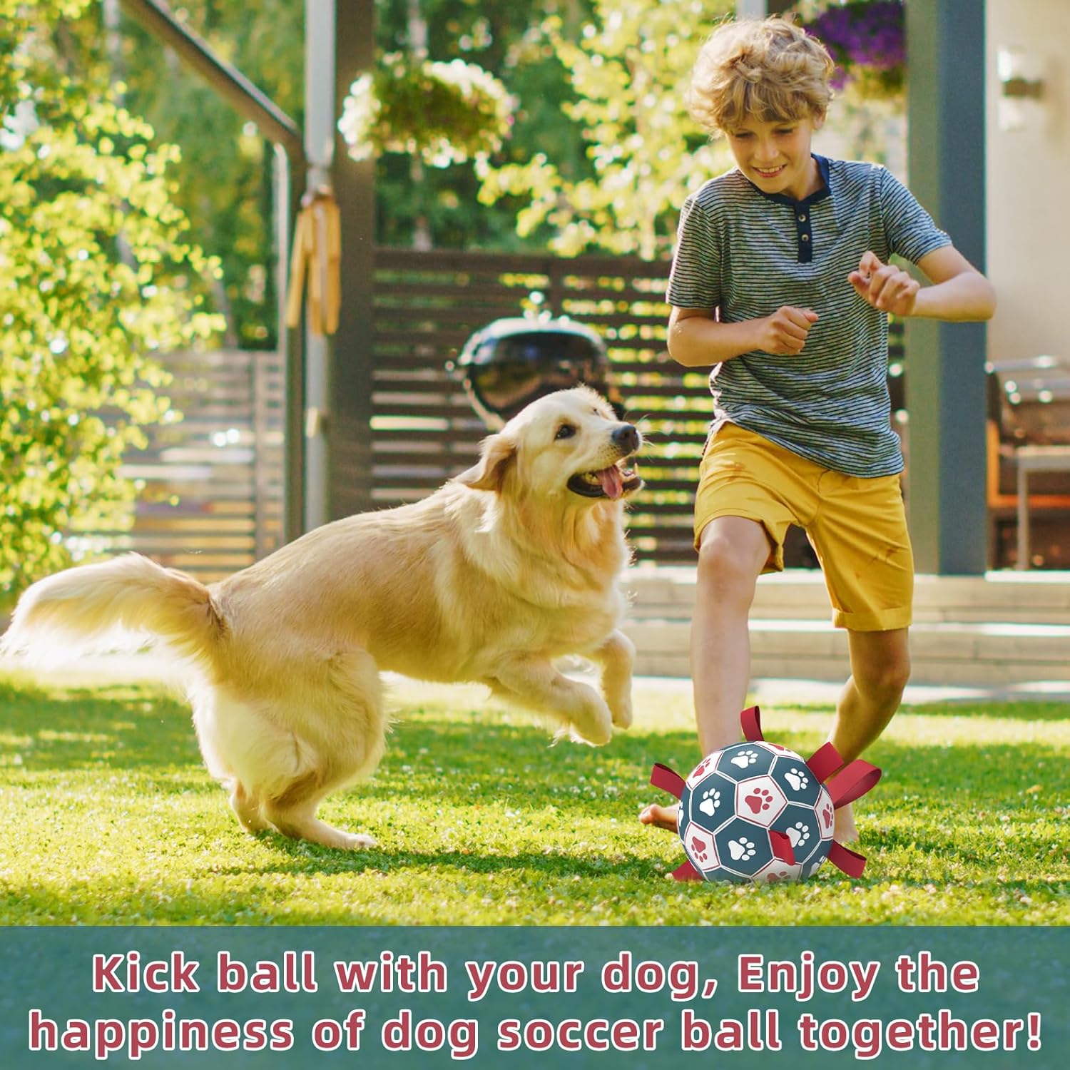 Pelota de fútbol interactiva para perros, guerra de tirones, juguete de tirar para perros, juguete de agua para perros, bolas duraderas para perros