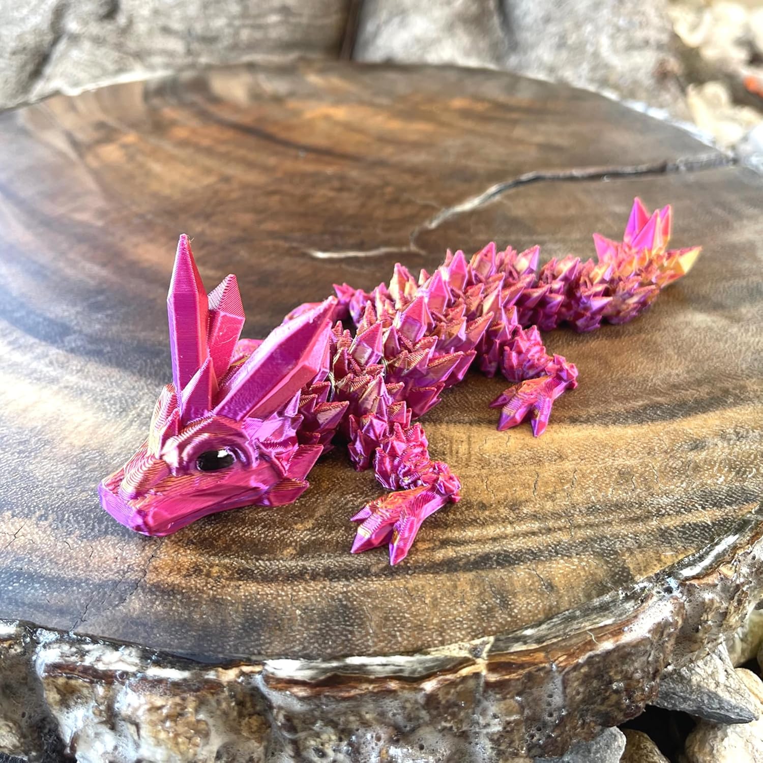 Dragones bebé, con huevo de dragón opcional, cristal articulado bebé, rosa, orquídea, dragón de piedras preciosas, juguete para ansiedad para