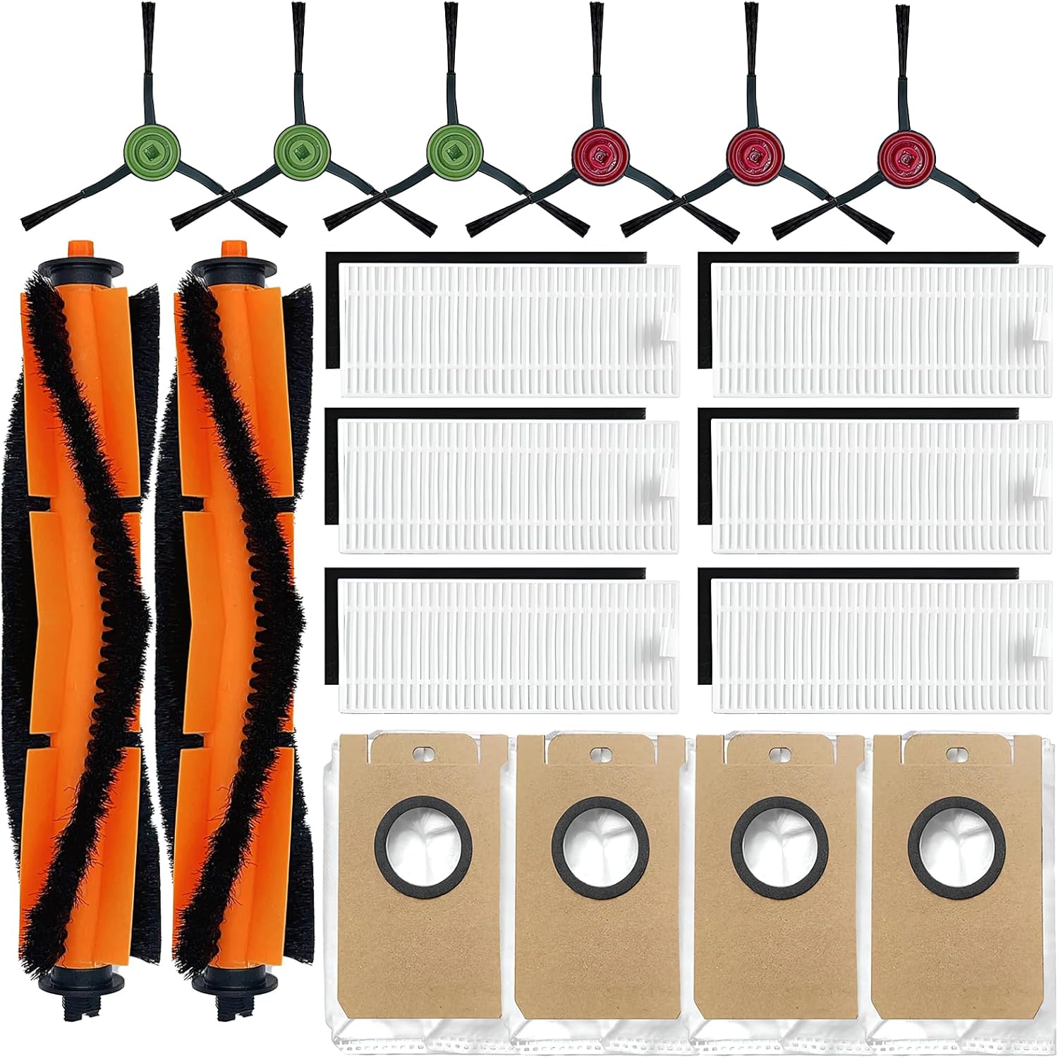 Accesorios de repuesto para Ionvac SmartClean V4 – Kit de piezas de repuesto para aspiradora robot de vaciado, 2 cepillos de rodillo principal, 6