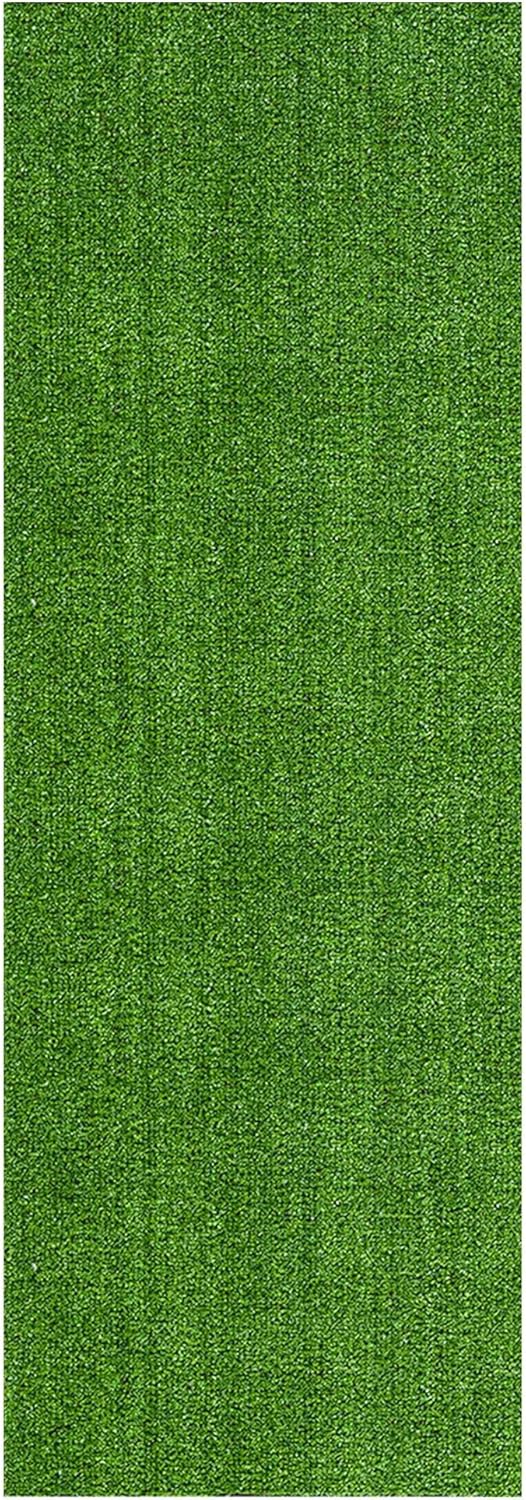 Ottomanson Evergreen Collection – Alfombra impermeable de césped sólido de 3 x 10 pulgadas, para interiores y exteriores, 2 pies 7 pulgadas x 9 pies