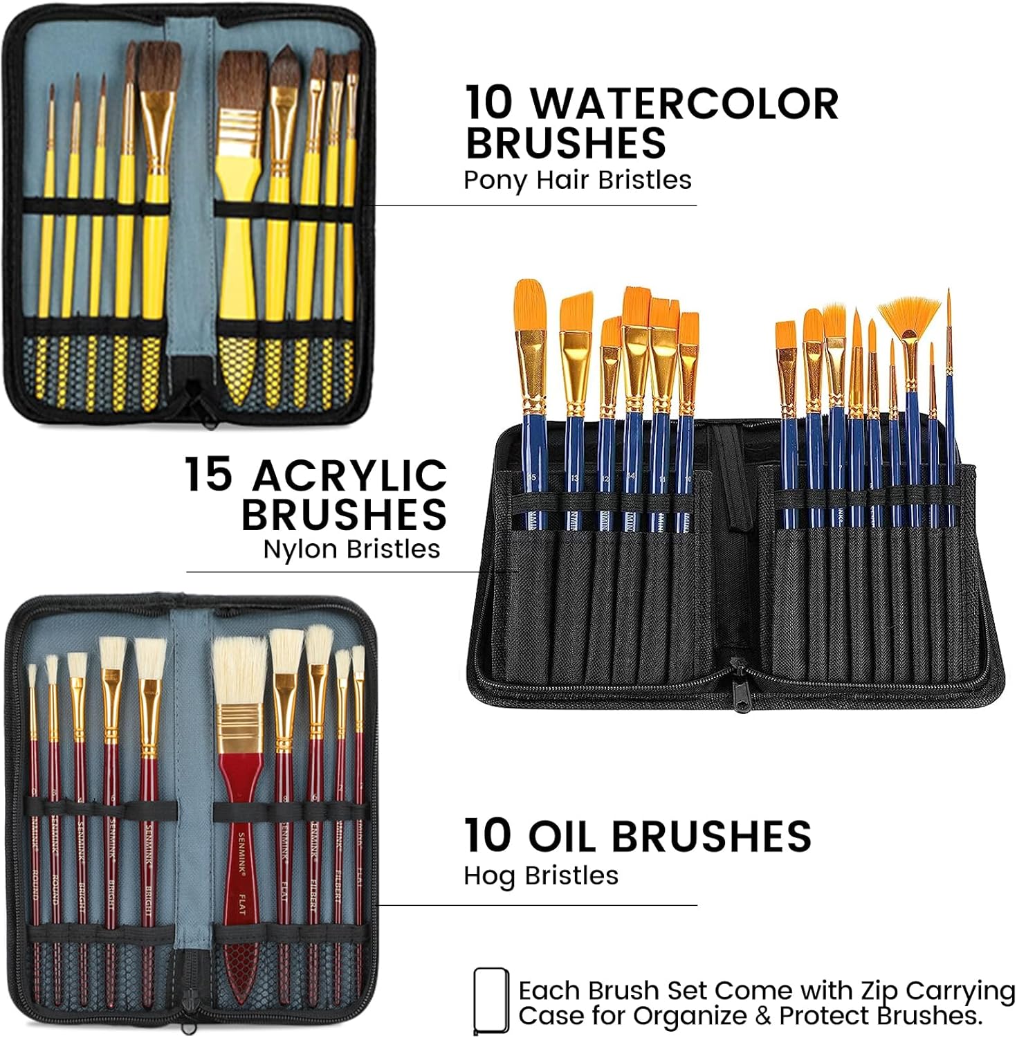 MERRIY Kit de pintura artística de 155 piezas con caballete francés, pinturas acrílicas de 48 colores, pinturas al óleo de 24 colores, pinturas de