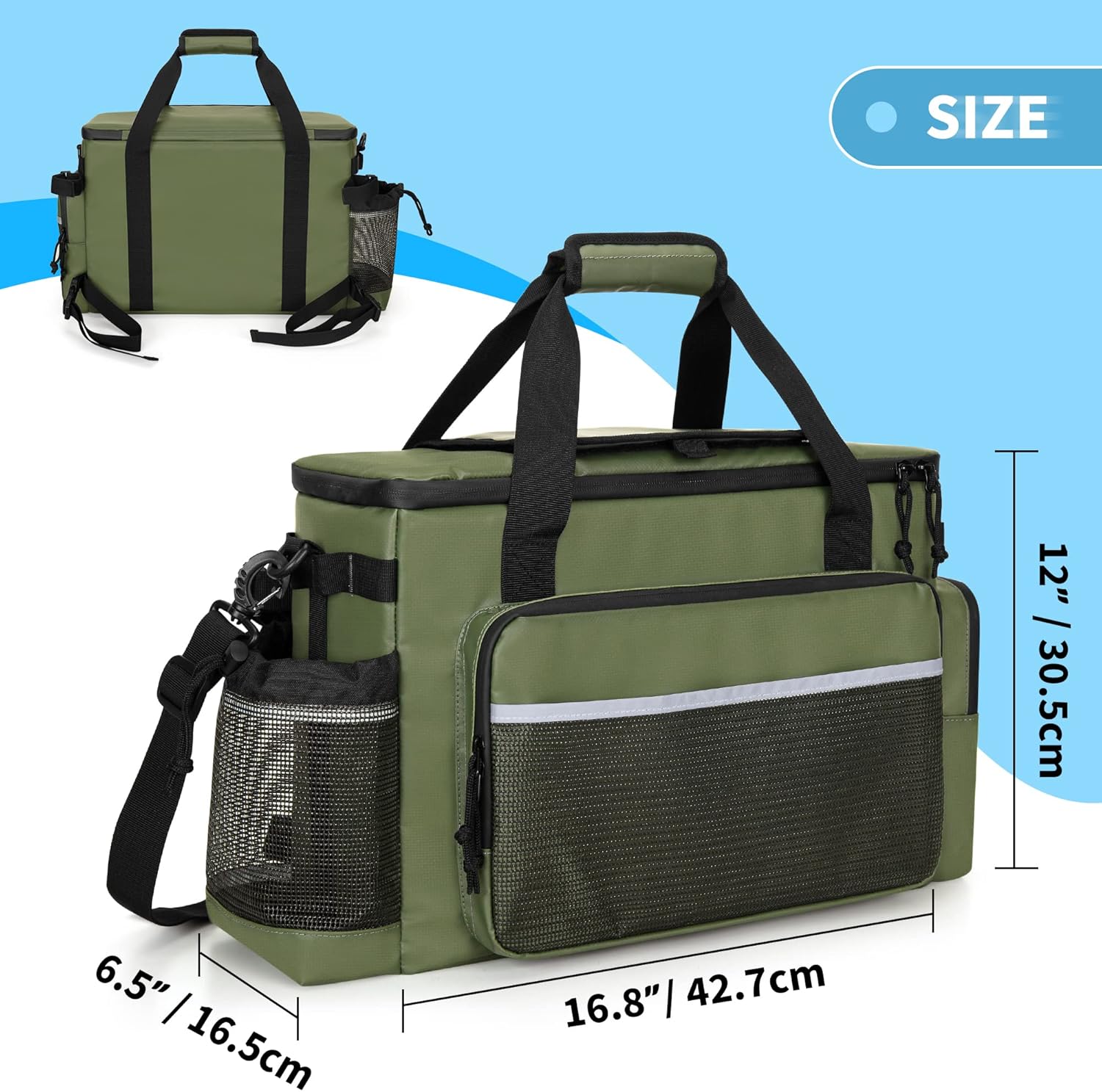 Enfriador de kayak grande, enfriador de kayak impermeable detrás del asiento, bolsa enfriadora para asiento estilo silla de césped, asiento de