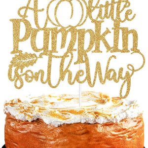 Decoración para tartas con purpurina dorada “A Little Pumpkin is on the Way”, dulce calabazacalabaza Oh BabyLittle Pumpkin, decoración de fiesta de Decoración para tartas con purpurina dorada “A Little Pumpkin is on the Way”, dulce calabazacalabaza Oh BabyLittle Pumpkin, decoración de fiesta de