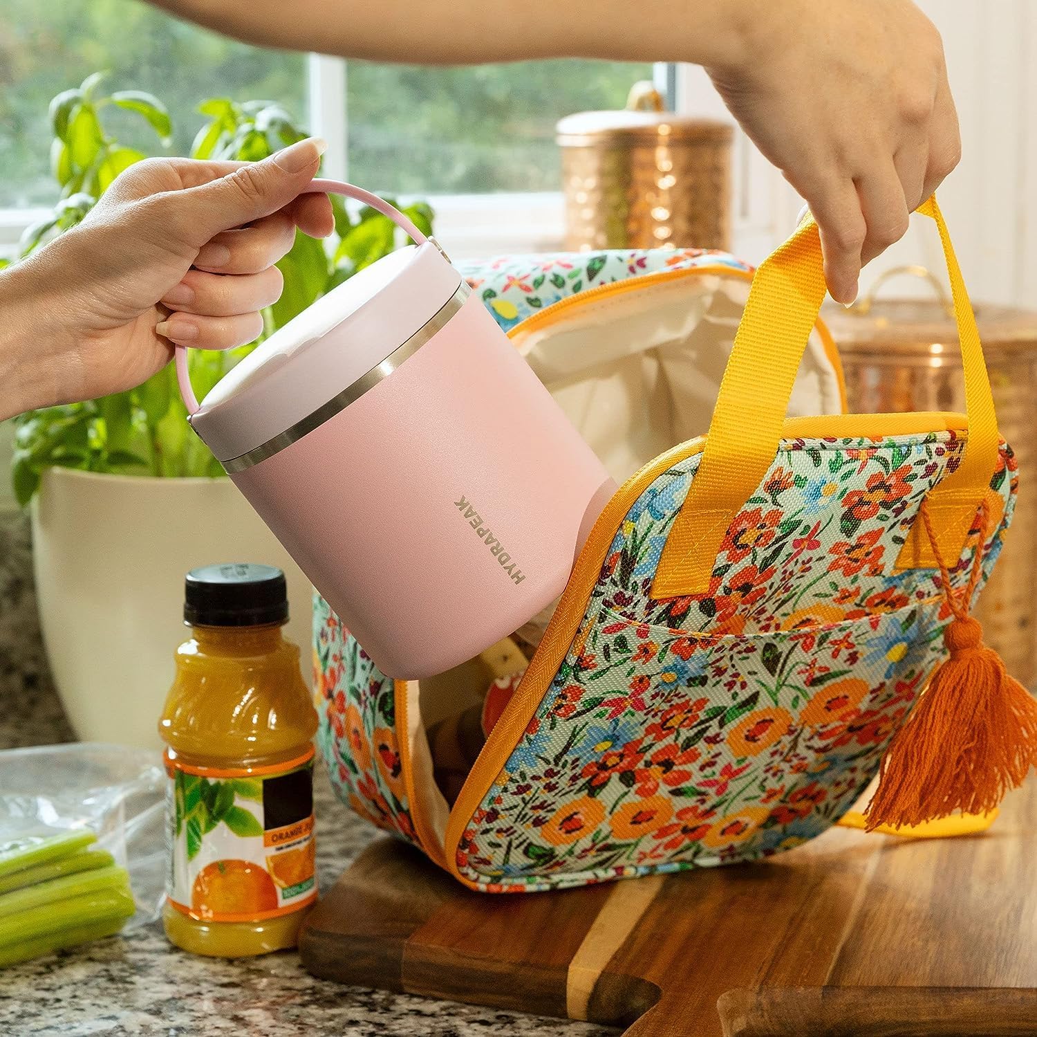 Hydrapeak Termo de acero inoxidable de 18 onzas con aislamiento al vacío, termo para alimentos calientes y alimentos fríos, boca ancha a prueba de