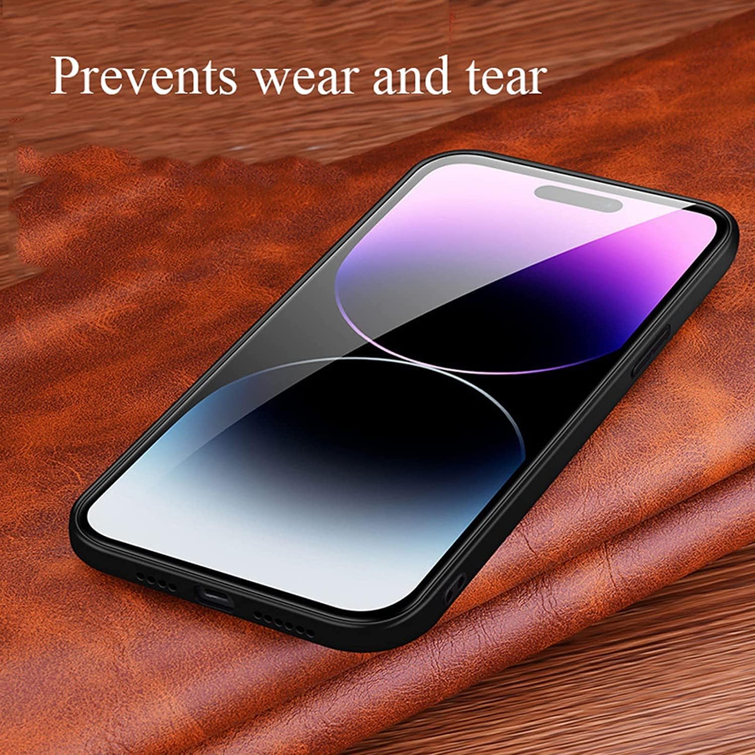 CYSUE Funda de cuero genuino para iPhone 1414 Plus14 Pro14 Pro Max, diseño clásico de cocodrilo de cuero genuino, ajuste delgado, funda protectora