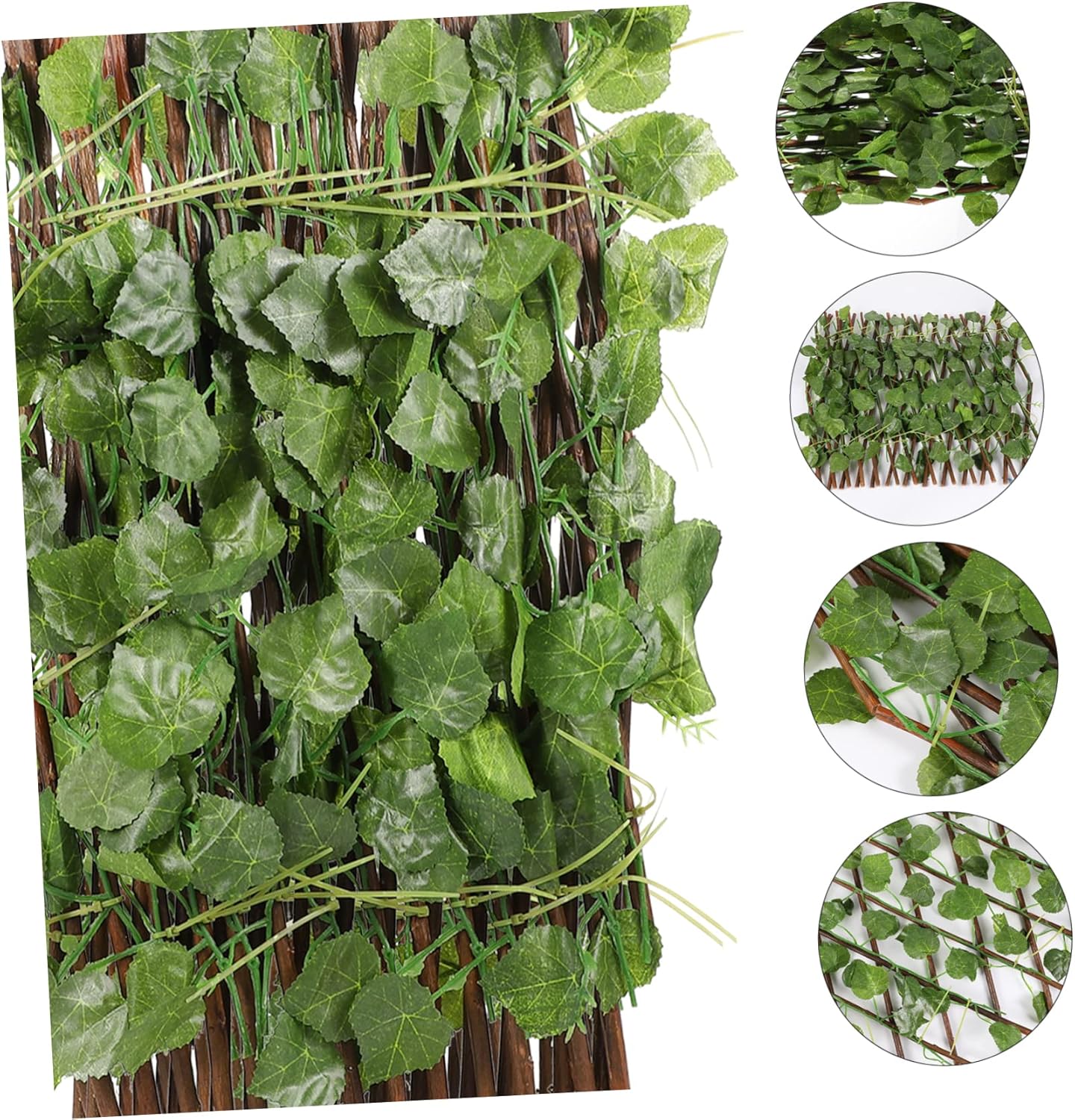 GANAZONO 2 piezas de corona artificial para valla, borde de paisaje, borde de césped, plantas artificiales al aire libre, decoración de boda,