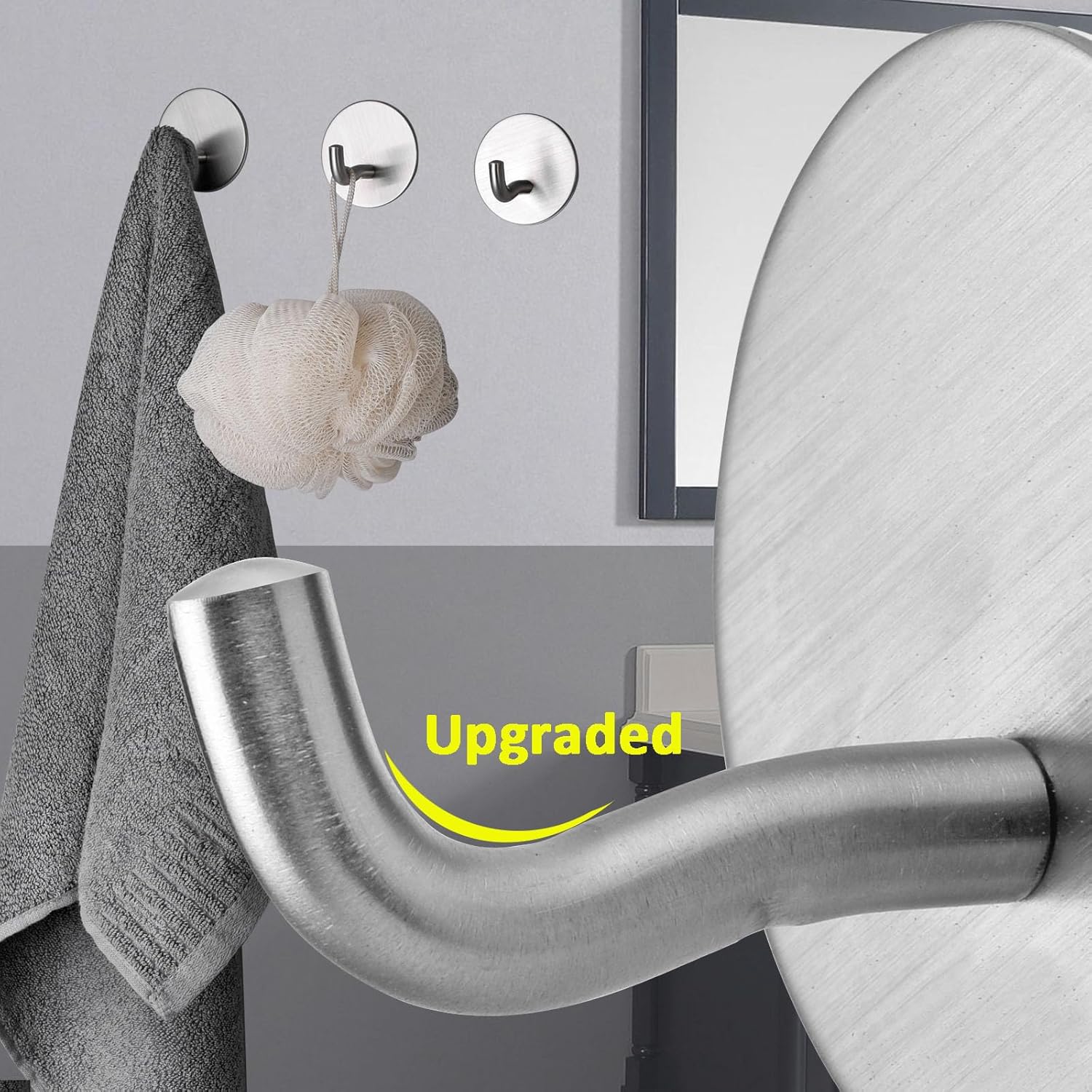Gancho adhesivo de metal resistente, gancho autoadhesivo para toallas, fuerte adhesión, gancho para colgar baños, ganchos adhesivos de pared de