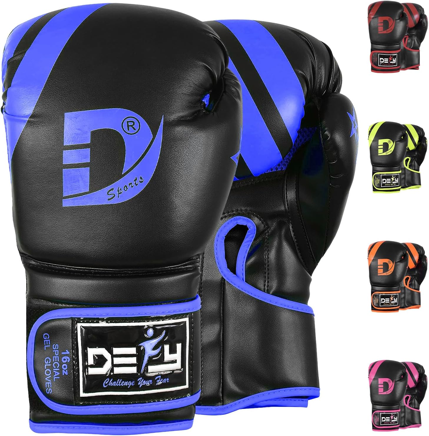 DEFY – Guantes de boxeo maravillosos para hombres y mujeres, para entrenamiento de Muay Thai, Kick Boxing, de cuero, Sparring, bolsa pesada, guantes