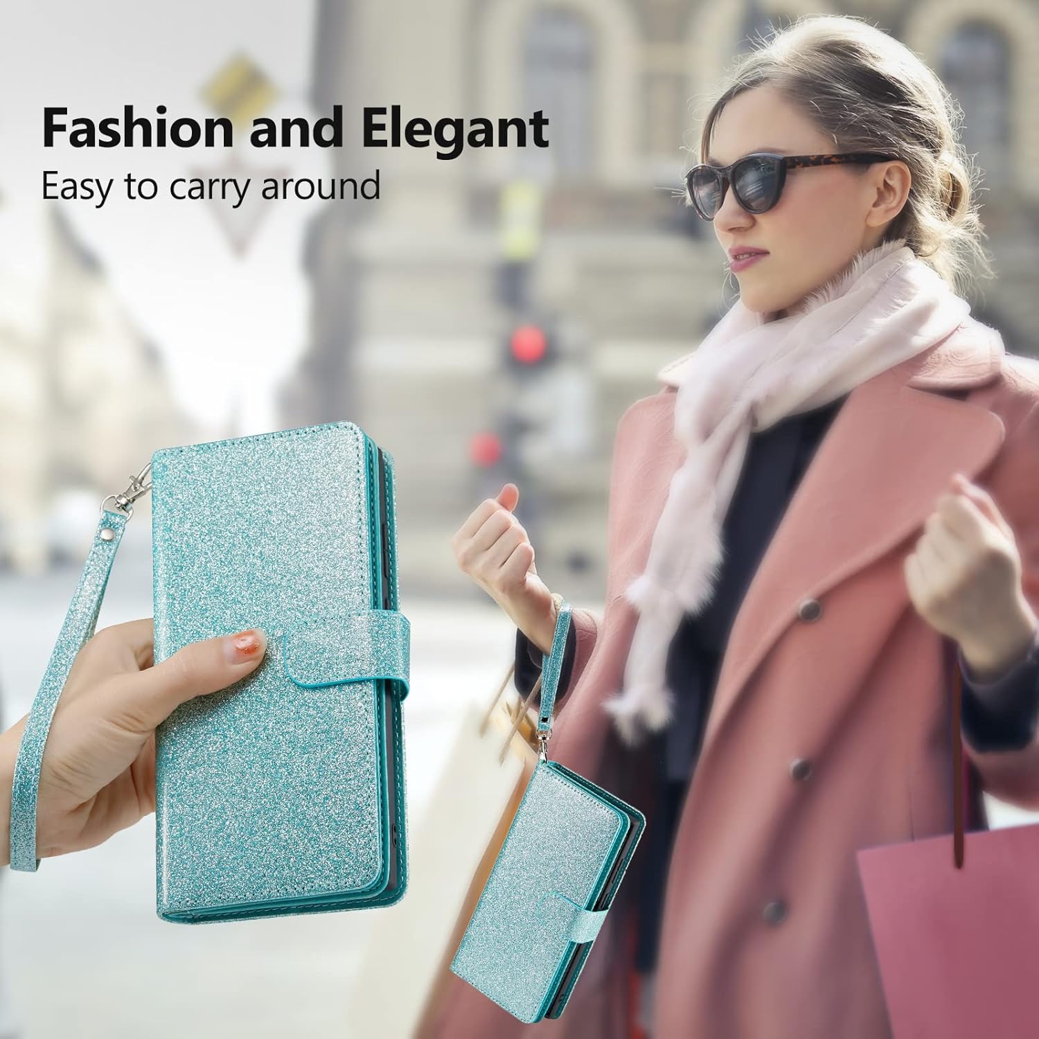 Varikke Funda tipo cartera para iPhone 11, funda magnética desmontable con tarjetero y soporte y correa de muñeca para iPhone 11 6.1 pulgadas, funda