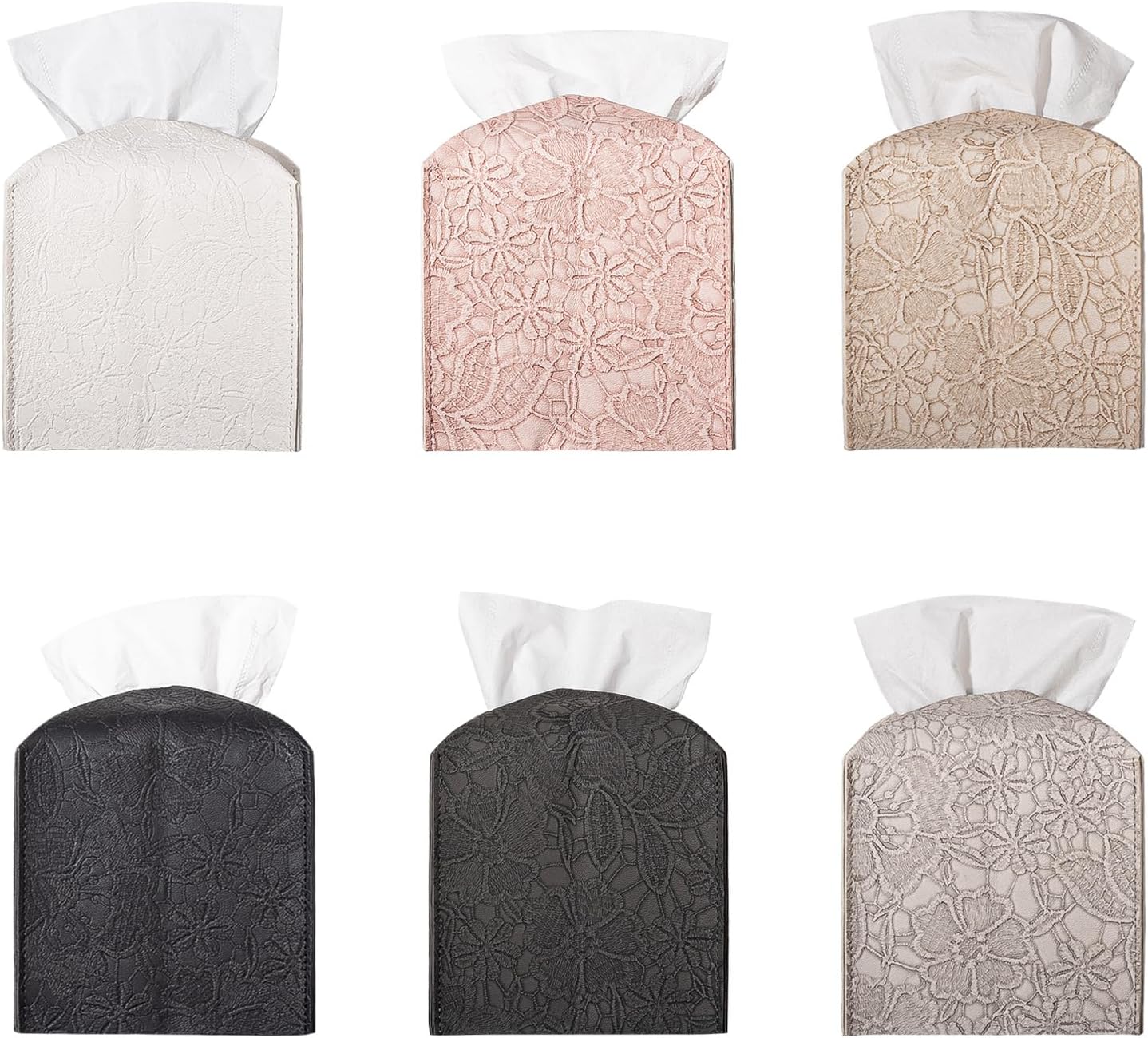 Funda cuadrada de piel sintética para caja de pañuelos, organizador de papel facial, dispensador para encimera de tocador de baño, tocador, mesa,