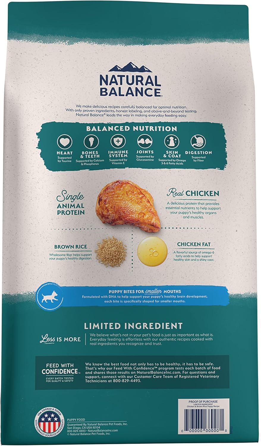 Alimento para perros Natural Balance, Pollo y Arroz café