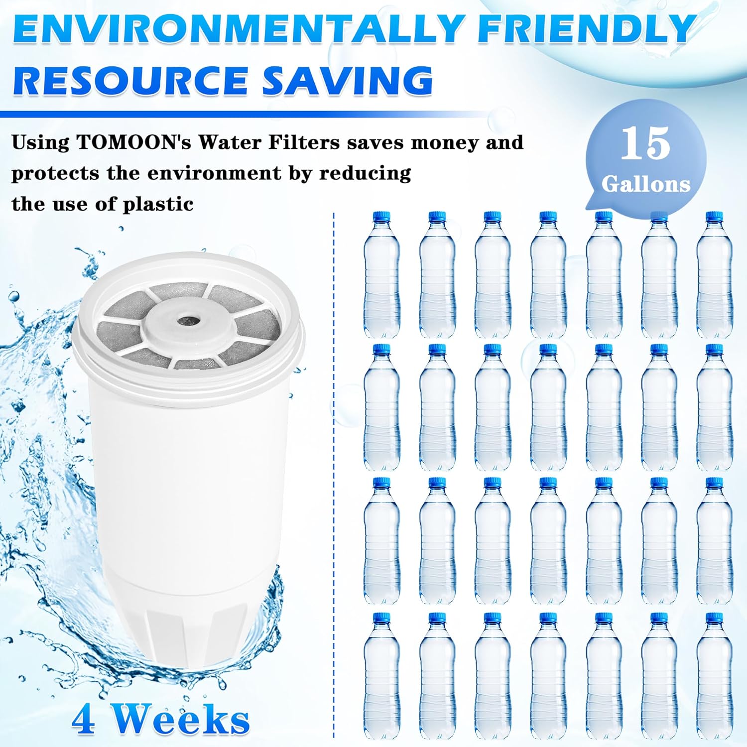 Filtros de agua de repuesto para jarra y dispensadores -ZR-017 ZR-001 ZR-004 ZD-018, filtros para mejorar el sabor del agua del grifo, reducir el