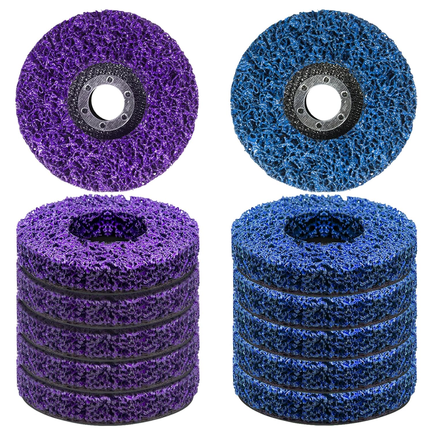 12 discos de tira de 4-12 x 78 pulgadas, adecuados para limpiar amoladora angular para eliminar la oxidación de pintura, óxido y soldadura (azul y