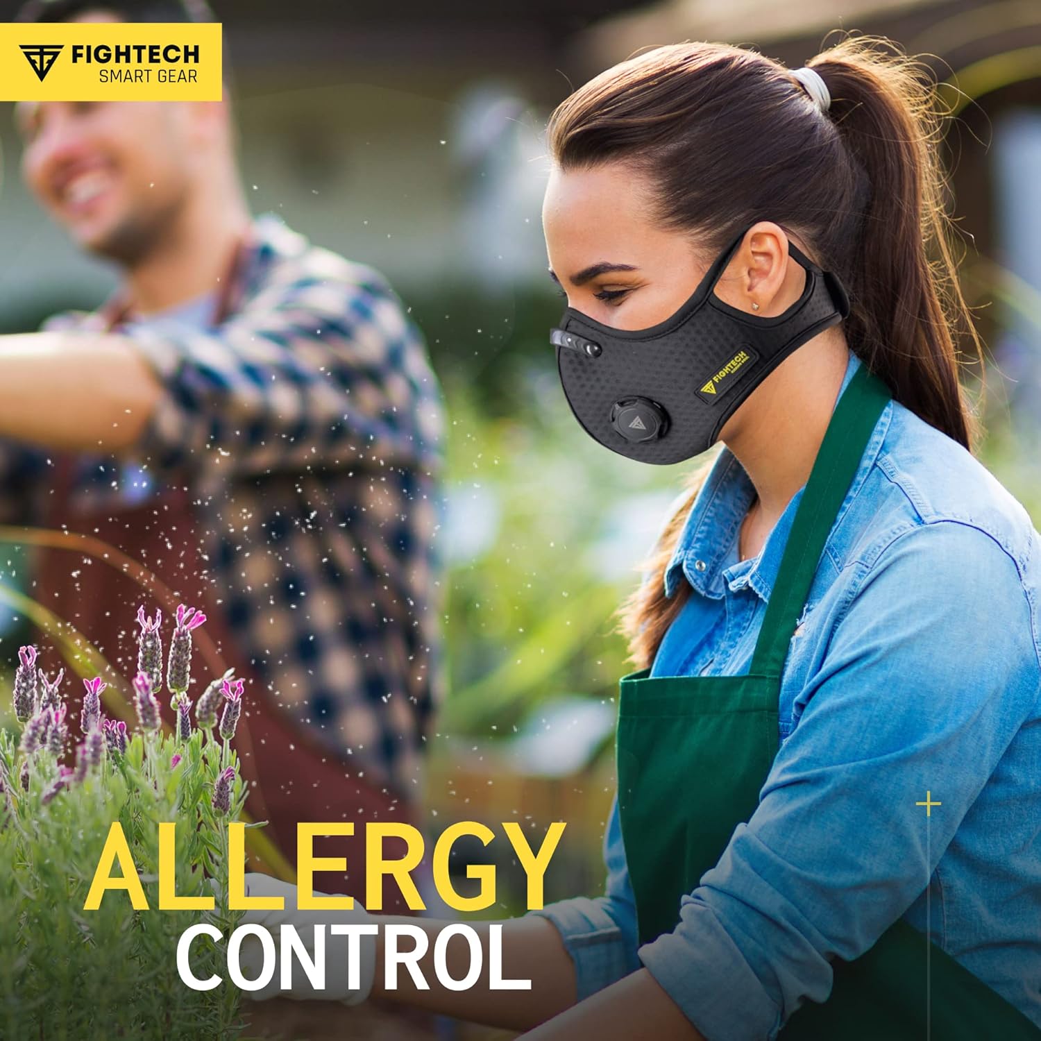 FIGHTECH Máscara facial antipolvo con filtros de carbono extra activos y válvulas de aire, para carpintería, mudanza, construcción