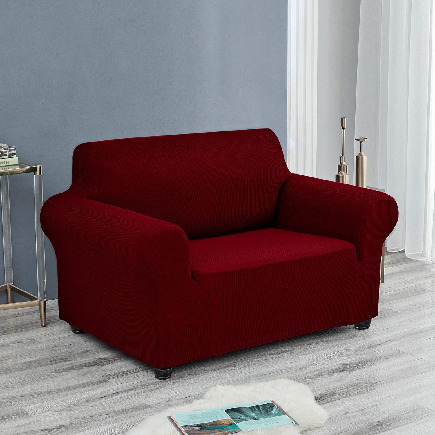 Joccun – Funda elástica para sillón de 1 pieza, funda de sofá de tela jacquard de elastano con parte inferior elástica, protector de muebles lavable
