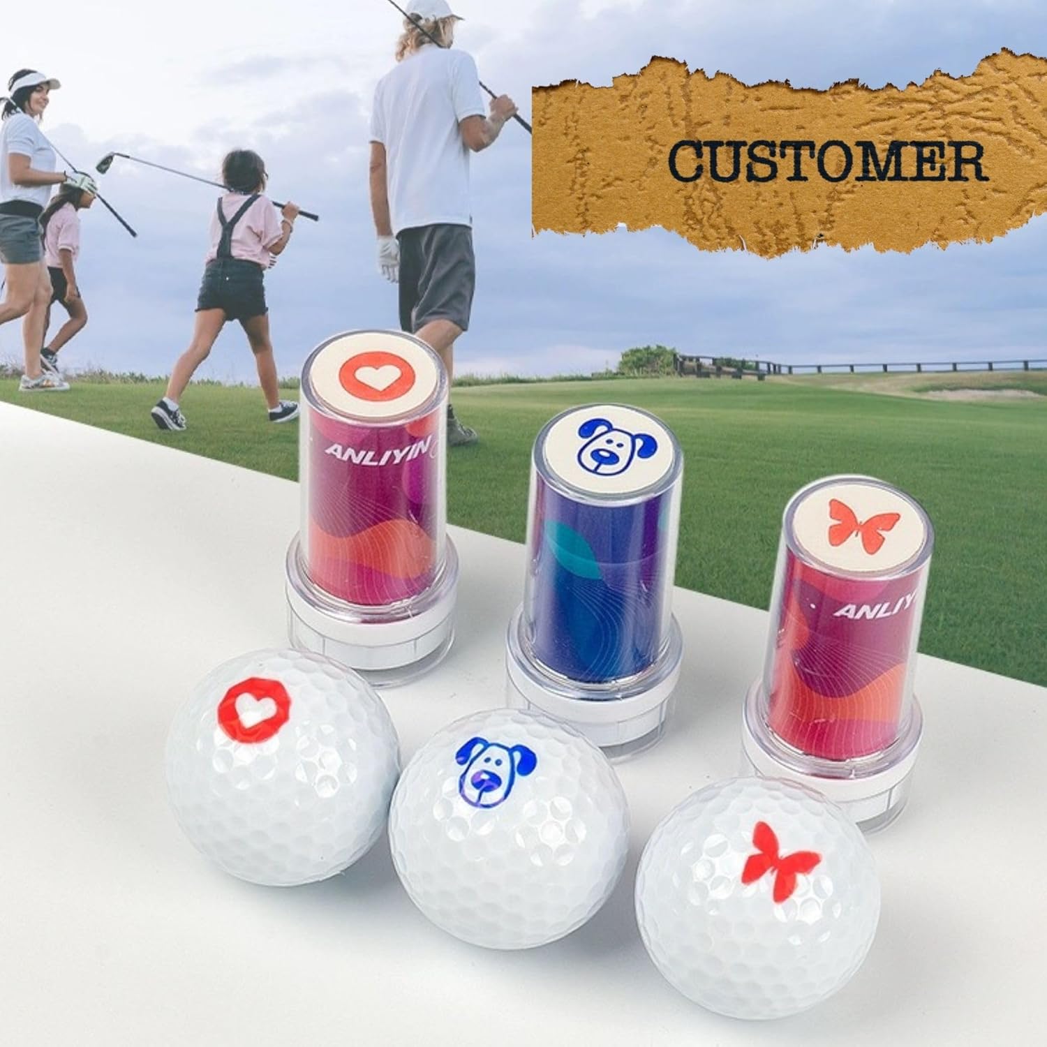 Sello marcador personalizado para pelotas de golf, sello personalizado para pelotas de golf, marcador de pelota fotosensible impermeable,