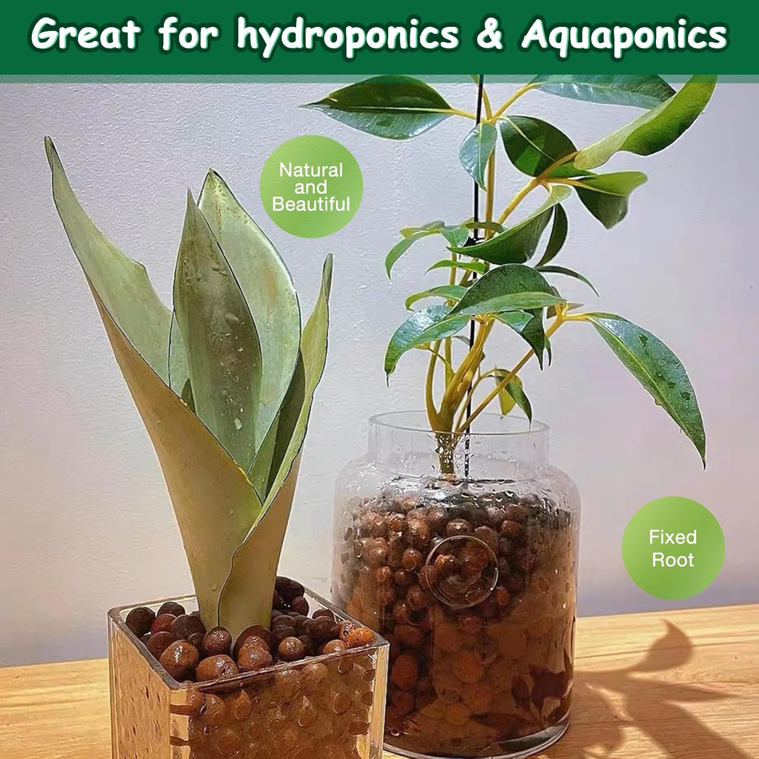 LECA – Guijarros de arcilla expandida orgánica de 5 libras, suministros hidropónicos de orquídea acuapónica para plantas de jardín de interiores y