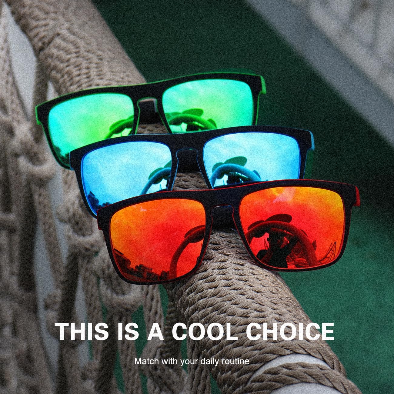 Lentes de sol polarizados para hombres y mujeres, para conducir, deportes, senderismo, gafas de sol, montura cuadrada clásica, protección UV400