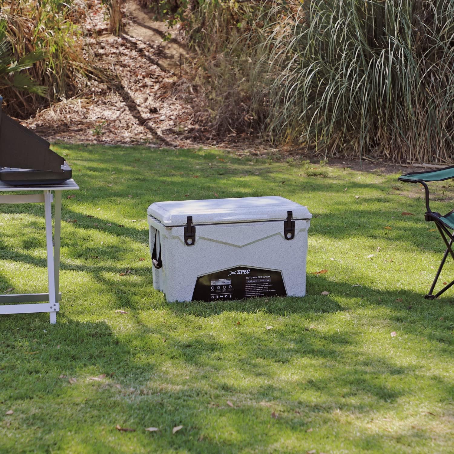 Xspec 60 Qt XL Roto Molded High Performance Camping Cooler Ice Chest  Extra Large Pro Tough Durable Outdoor Overland Rotomolded Hard Cooler