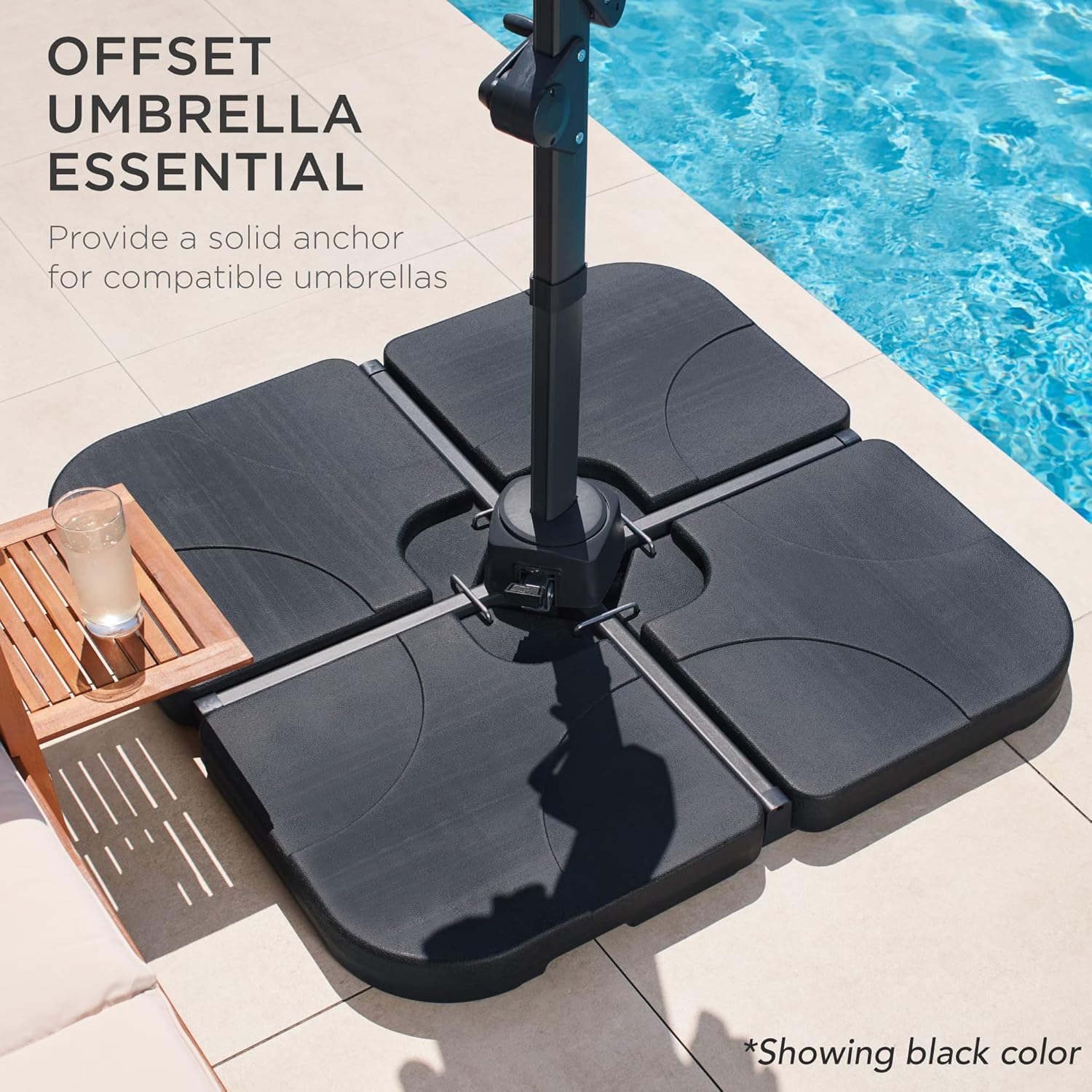 Best Choice Products Juego de 4 piezas de 155 libras de capacidad de alta resistencia para sombrilla de patio con boquillas de fácil llenado para