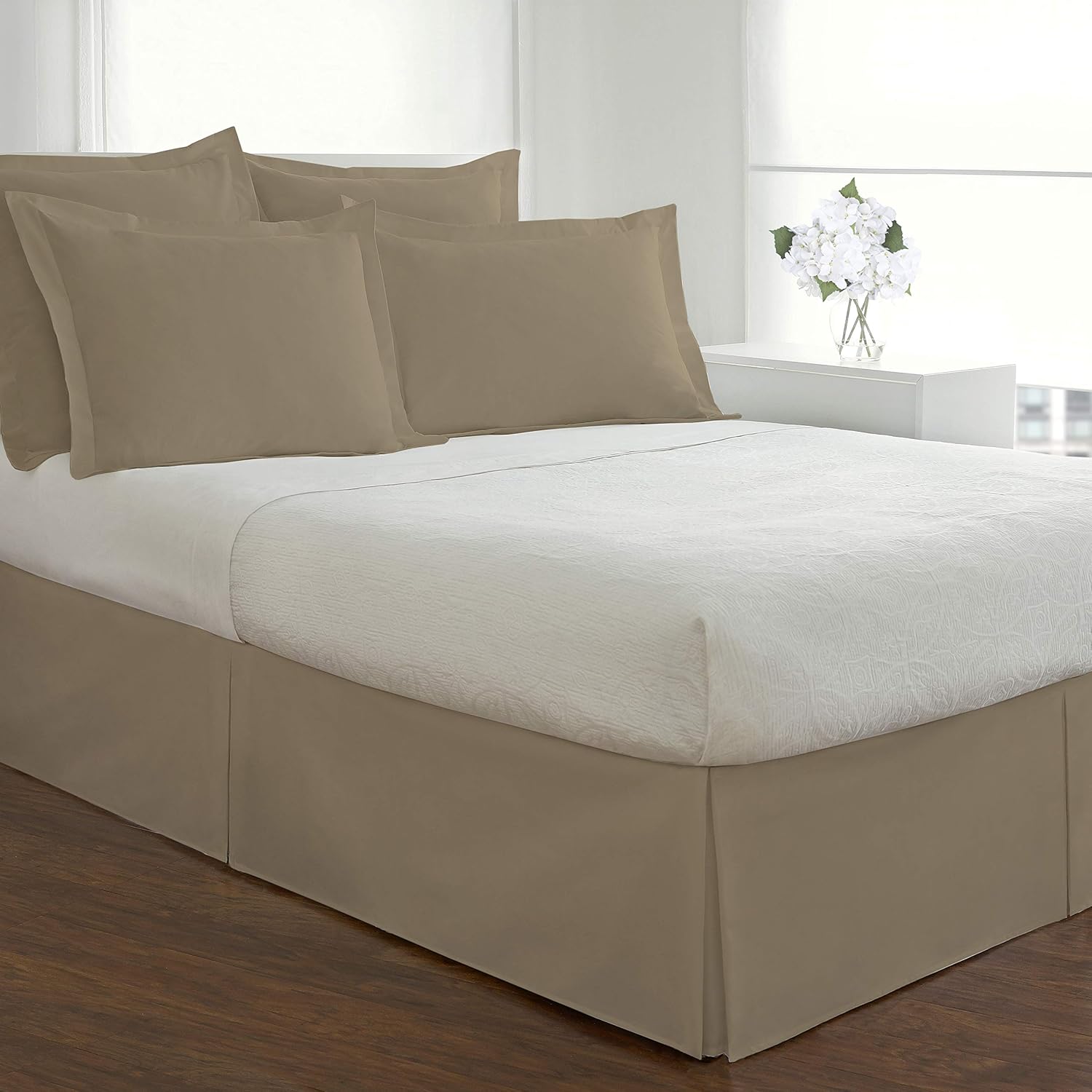 FRESH IDEAS Funda de almohada a medida de popelín, Euro, 26 x 26 pulgadas, moca