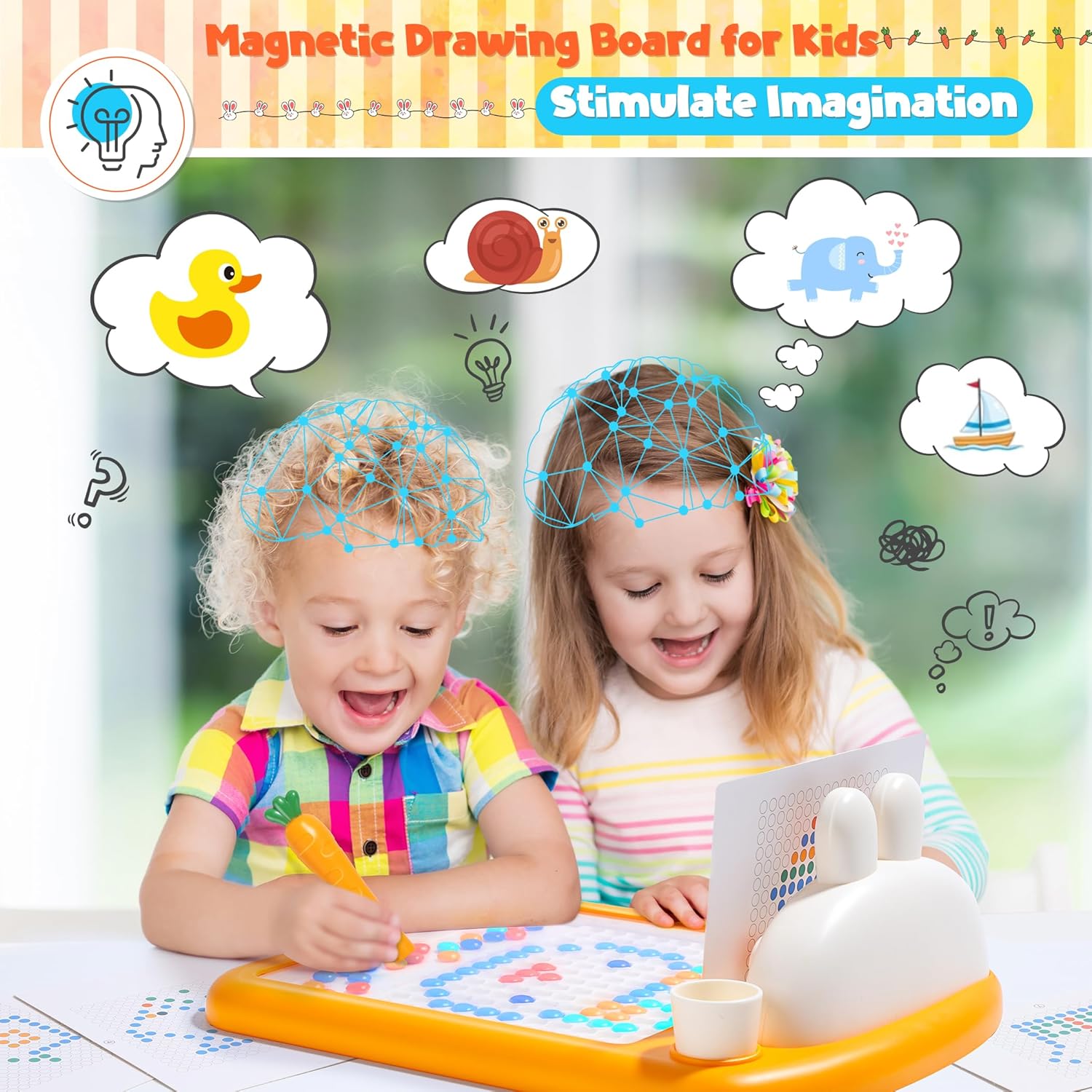 Skirfy – Regalo para niños, tablero de dibujo magnético para niños, actividades de viaje en automóvil, juguetes para niños, juegos Montessori