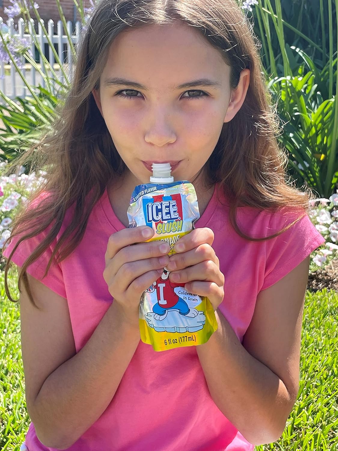 Icee Slush Lemonade – Bolsas de jugo de frutas congeladas de 6 onzas líquidas, solo congela y aprieta para máquina de granizado instantáneo, ideal